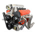 LS Truck - Black Cerakote Billet Low Mount Alternator Bracket Kit w/ Pulley - ICT Billet 551668-3B