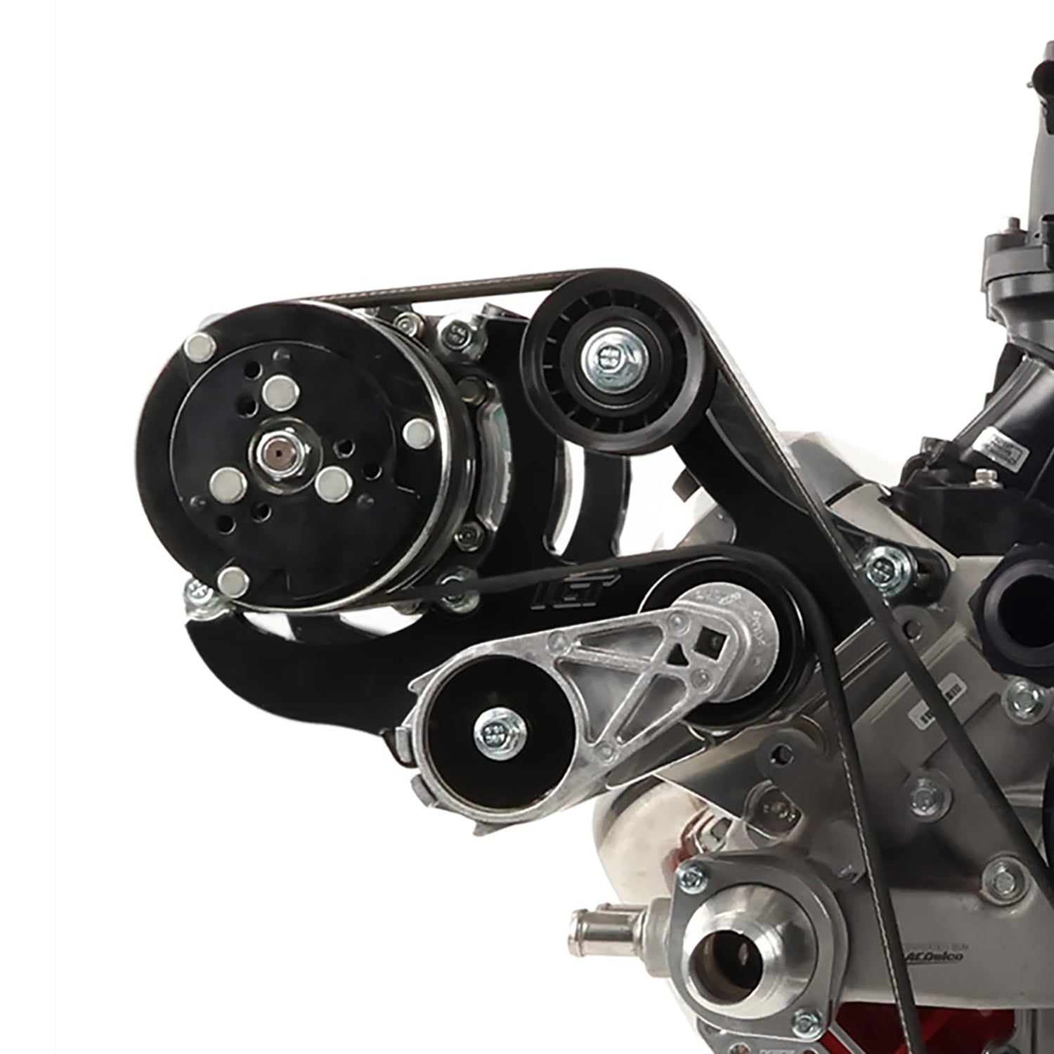 LS Truck - Black Cerakote Sanden 508 A/C Air Conditioner Compressor Bracket Kit LS1 LS3 LSX AC - ICT Billet 551474-3B