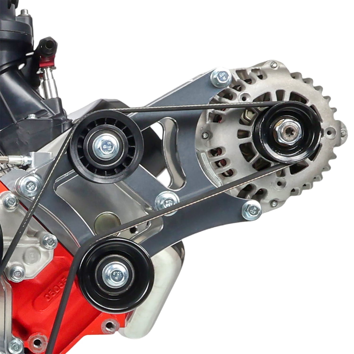 LS Truck Heavy Duty Billet Alternator Bracket Kit LSX 4.8L 5.3L 6.0L Top Driver Head Mount - ICT Billet 551566-3