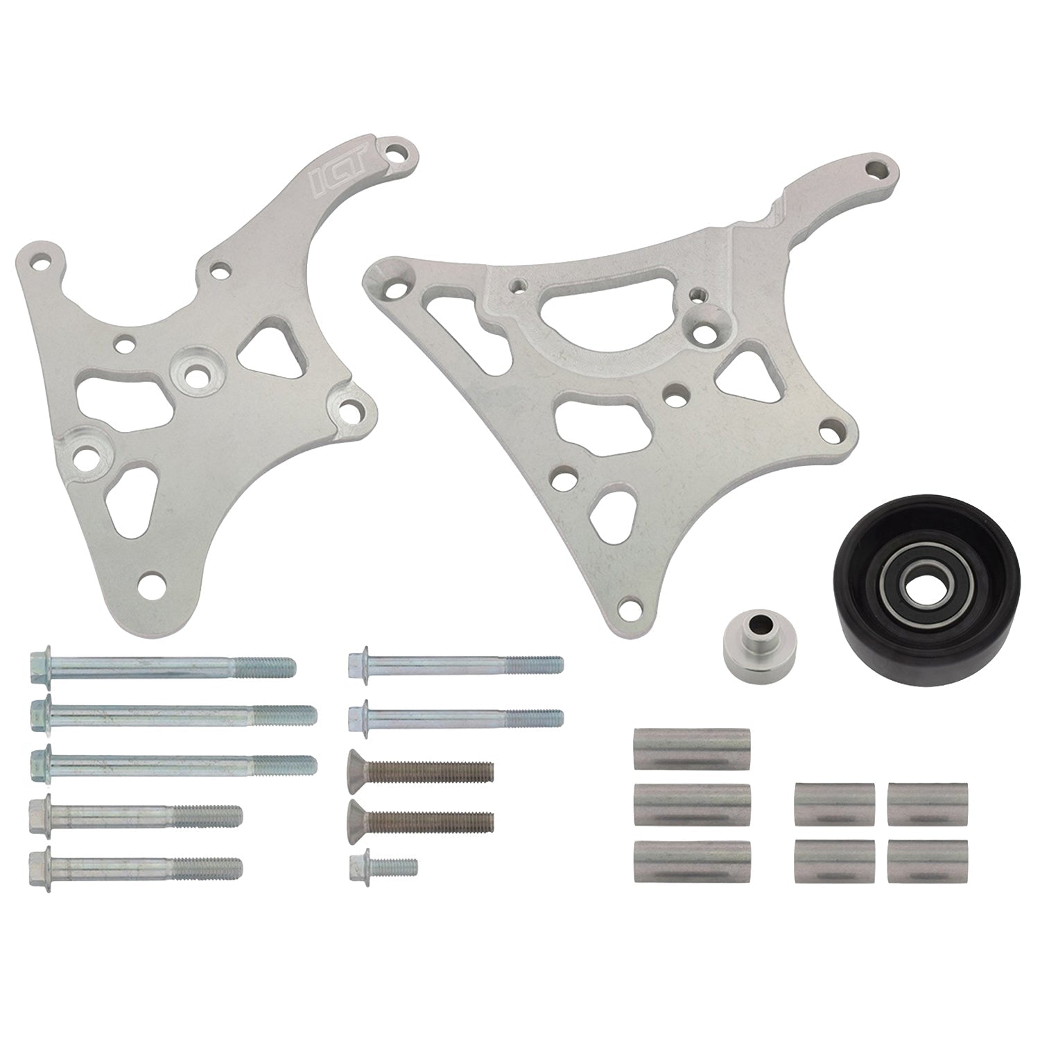 LS Truck High Mount w/ Type 2 Power Steering Pump & Alternator Bracket Kit - ICT Billet 551577-3