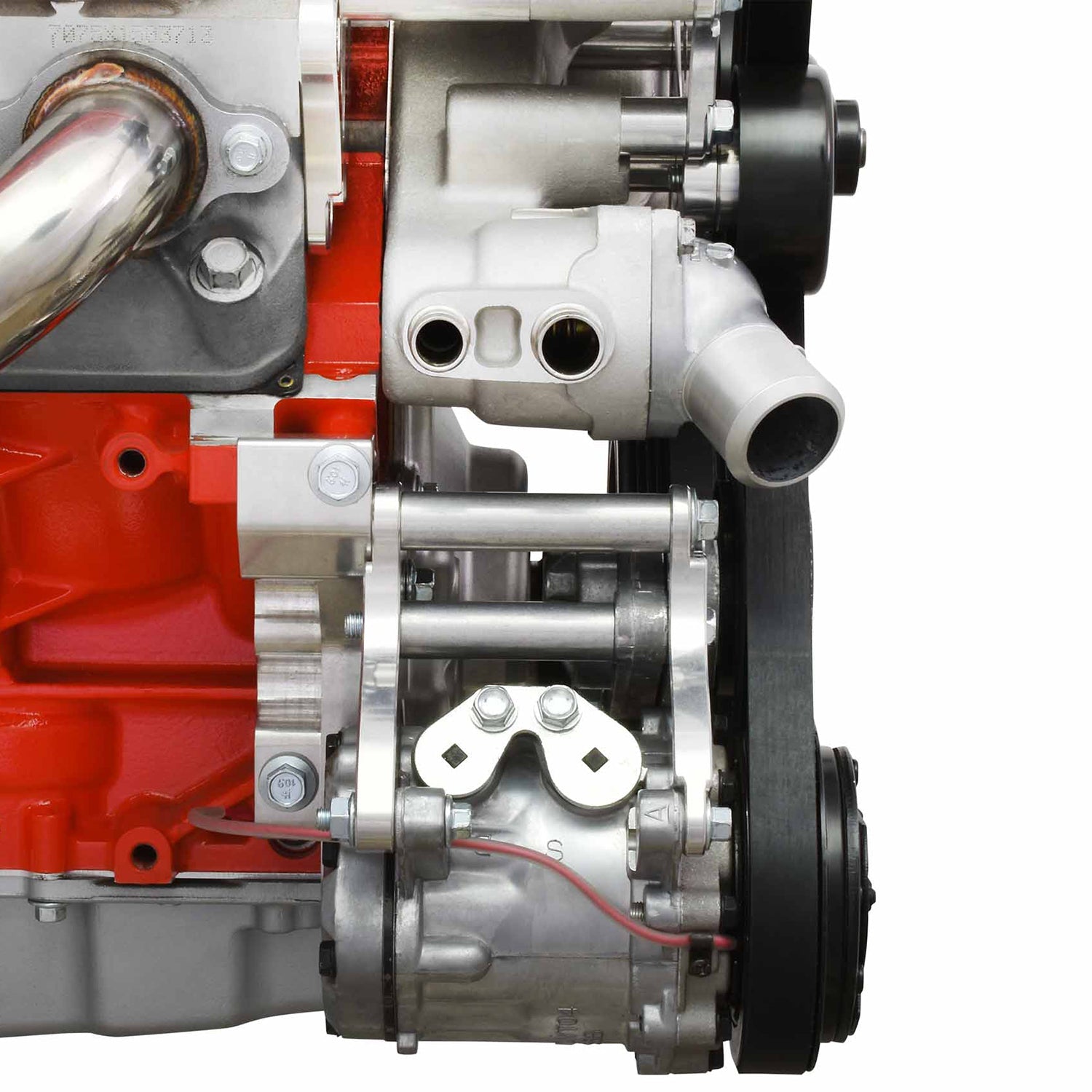 LS Truck Low Mount 6-Rib Sanden 7176 A/C Compressor Bracket - ICT Billet 551137-LS76-3