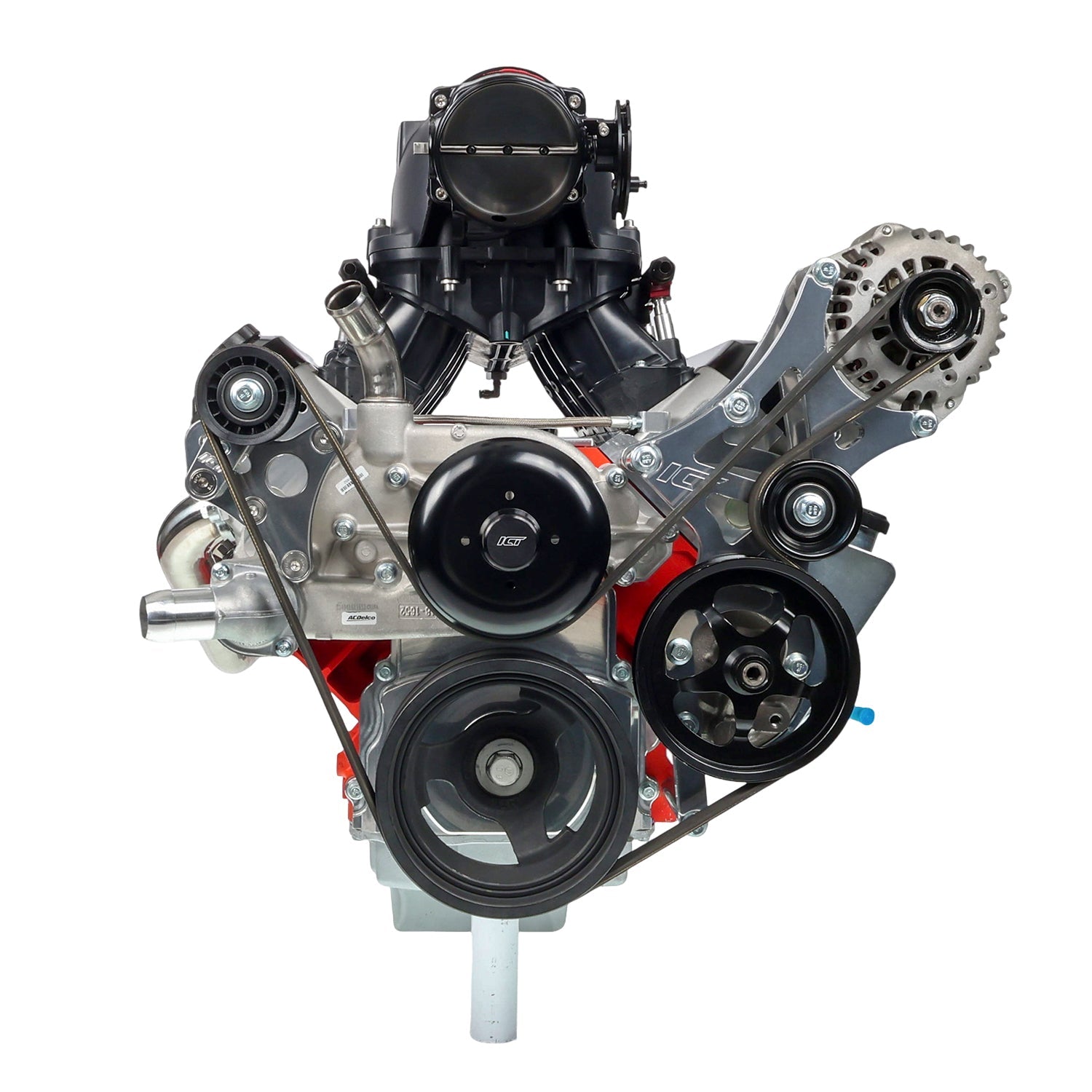 LS Truck Manual Belt Tensioner w/ Pulley LSX 4.8L 5.3L 6.0L Silverado Billet - ICT Billet 551617X-3
