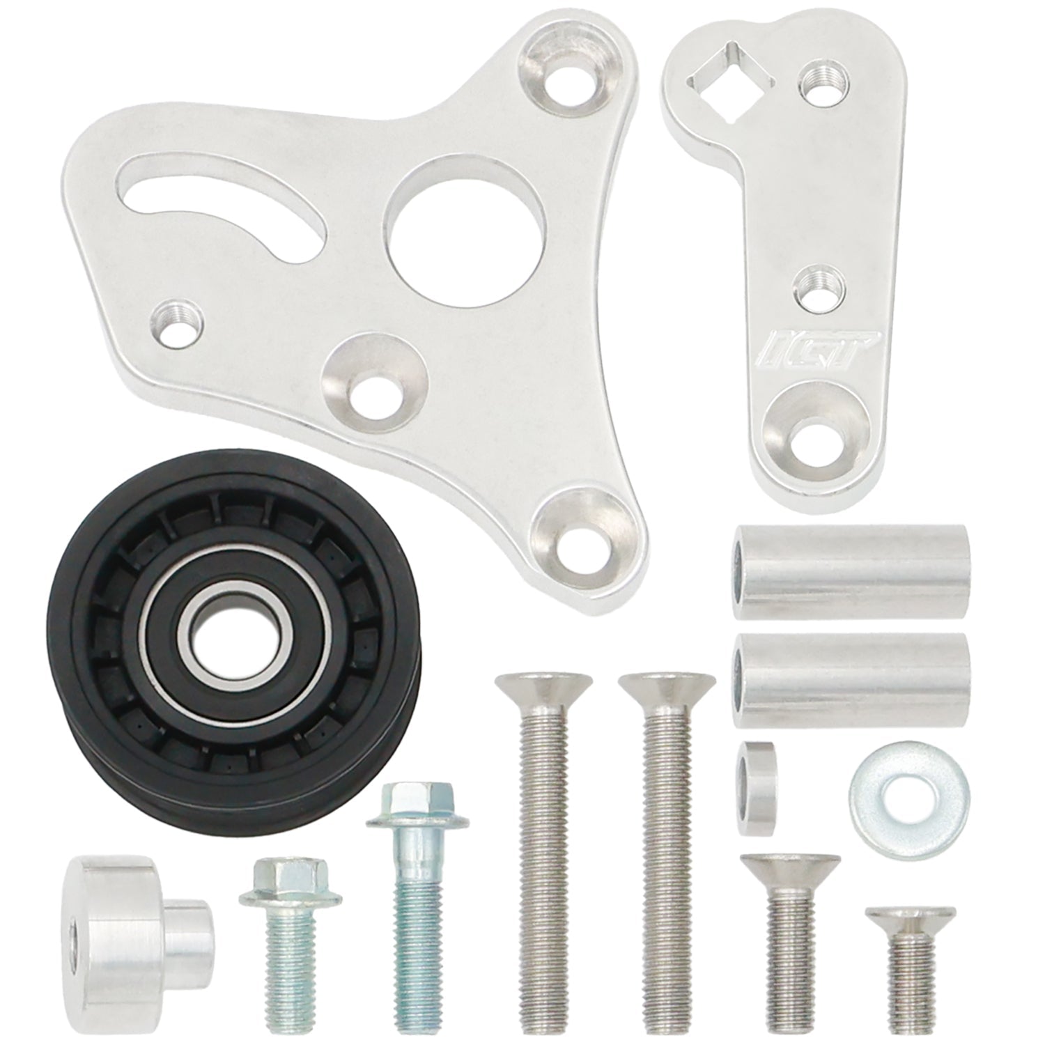 LS Truck Manual Belt Tensioner w/ Pulley LSX 4.8L 5.3L 6.0L Silverado Billet - ICT Billet 551617X-3