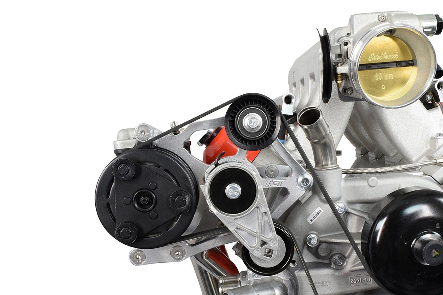 LS Truck OEM Fox Body A/C Compressor Bracket Kit LS Swap Mustang - ICT Billet 551792-3