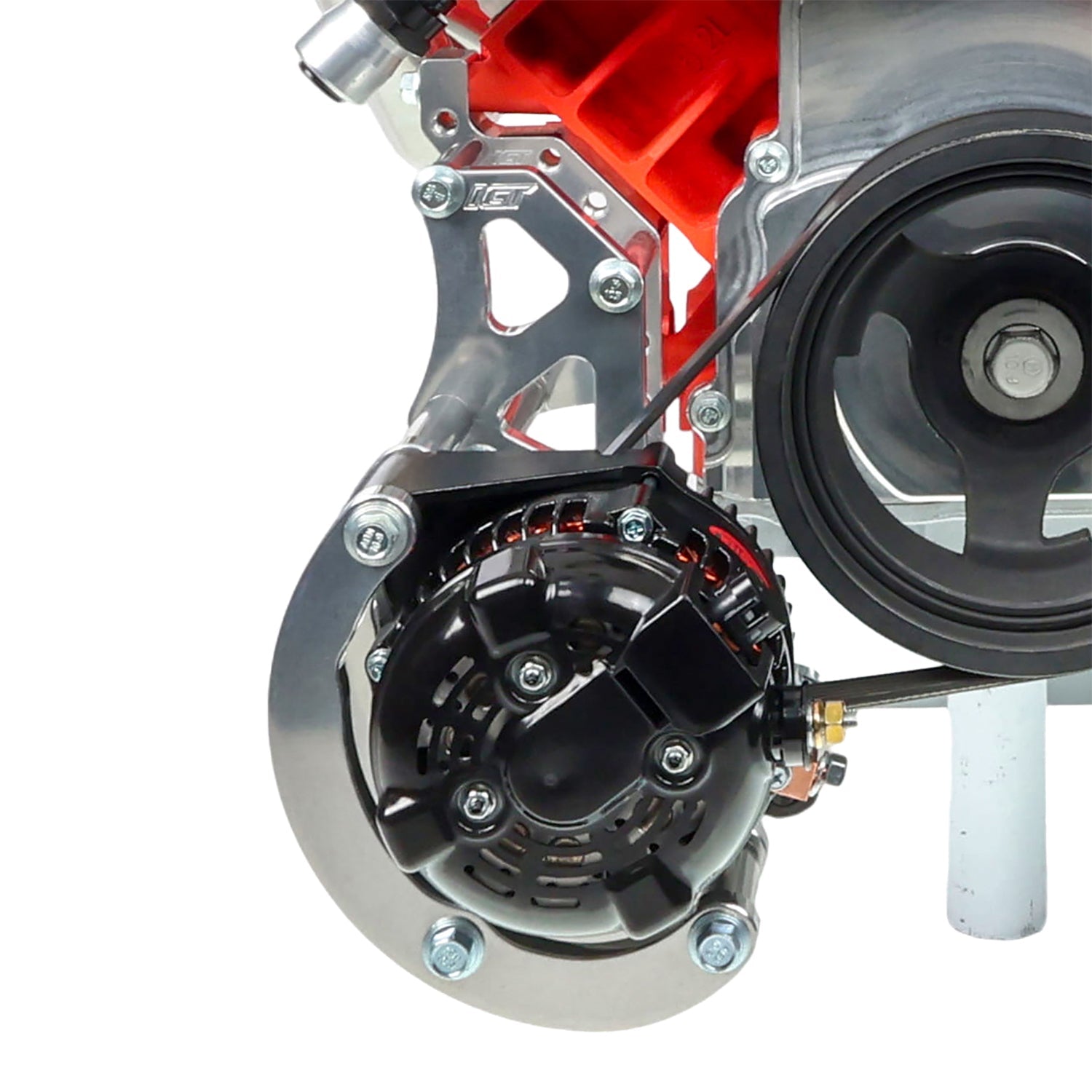 LS Truck Reverse Mount Ultra Low Mount Alternator Bracket - ICT Billet BKT-LS006-3