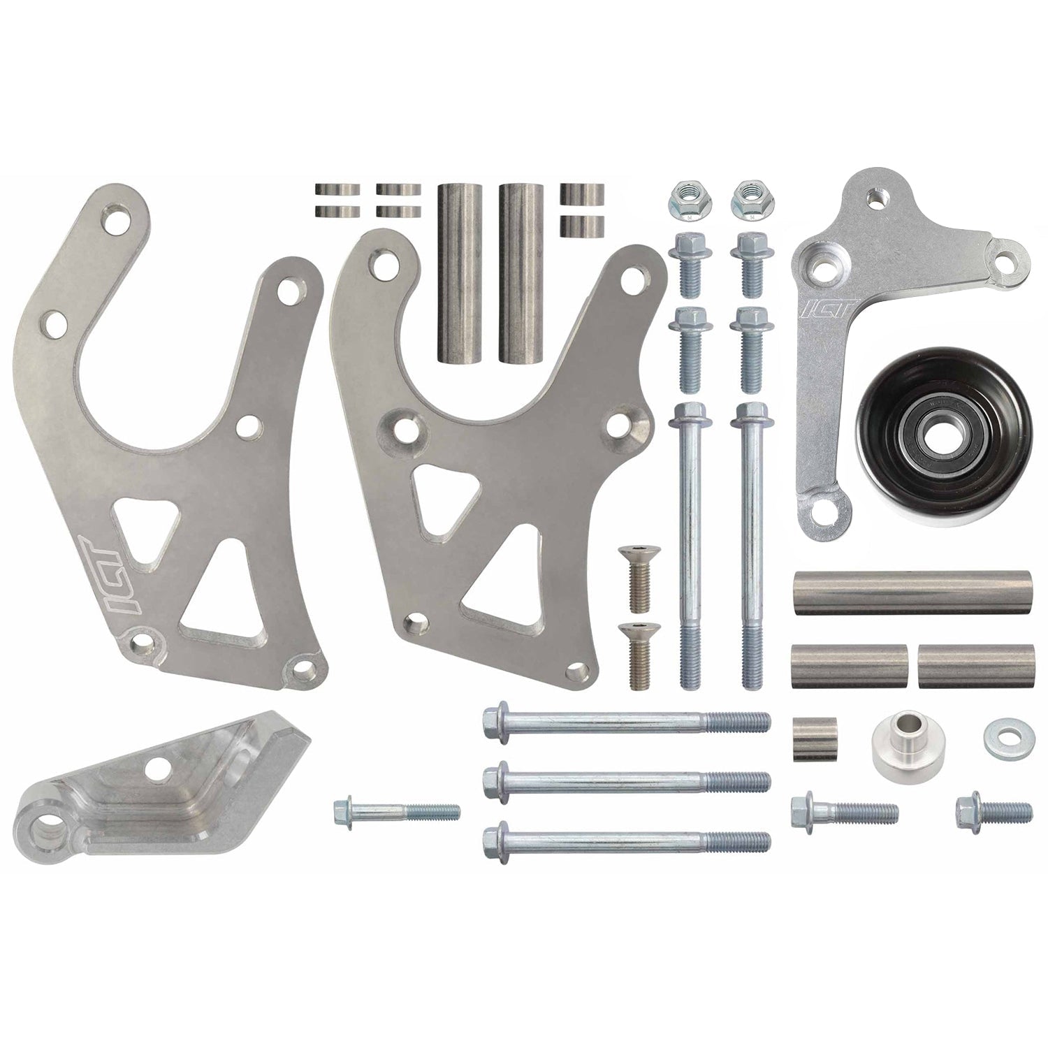 LS Truck Saginaw Power Steering Pump & Alternator Bracket Kit - ICT Billet 551778LS0-3