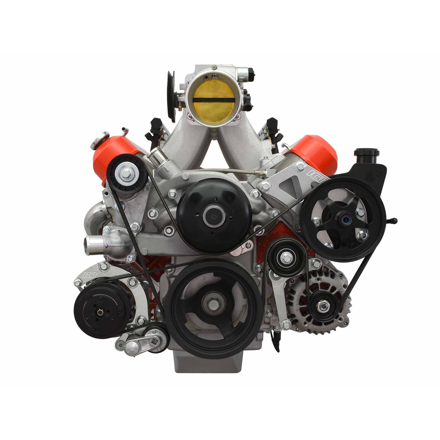 LS Truck Saginaw Power Steering Pump & Alternator Bracket Kit - ICT Billet 551778LS0-3