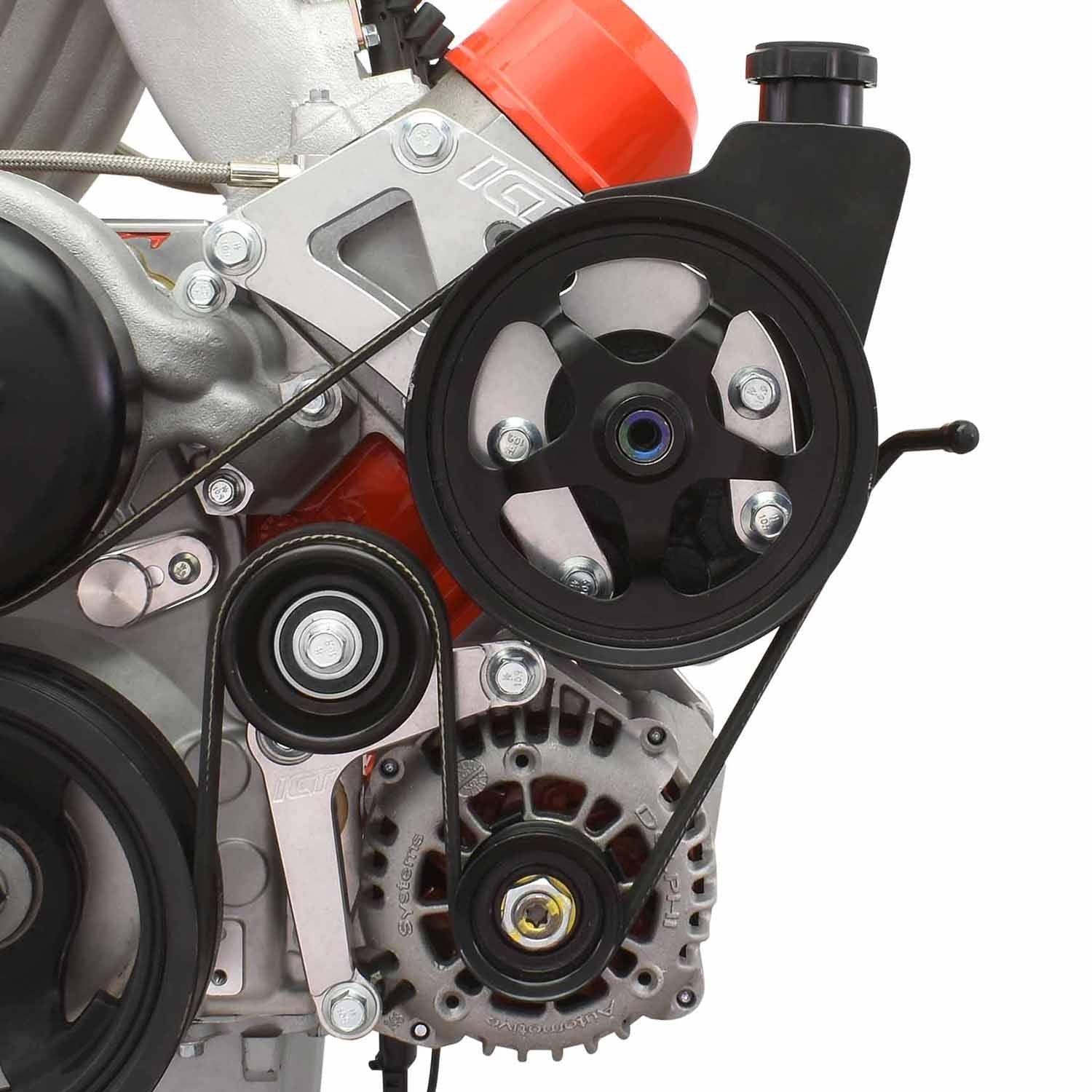LS Truck Saginaw Power Steering Pump & Alternator Bracket Kit - ICT Billet 551778LS0-3