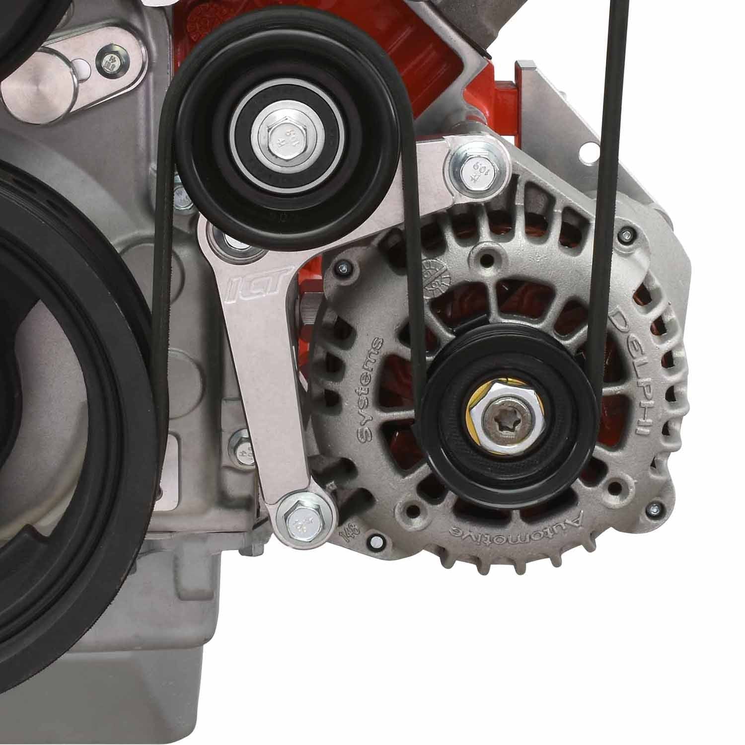 LS Truck Saginaw Power Steering Pump & Alternator Bracket Kit - ICT Billet 551778LS0-3