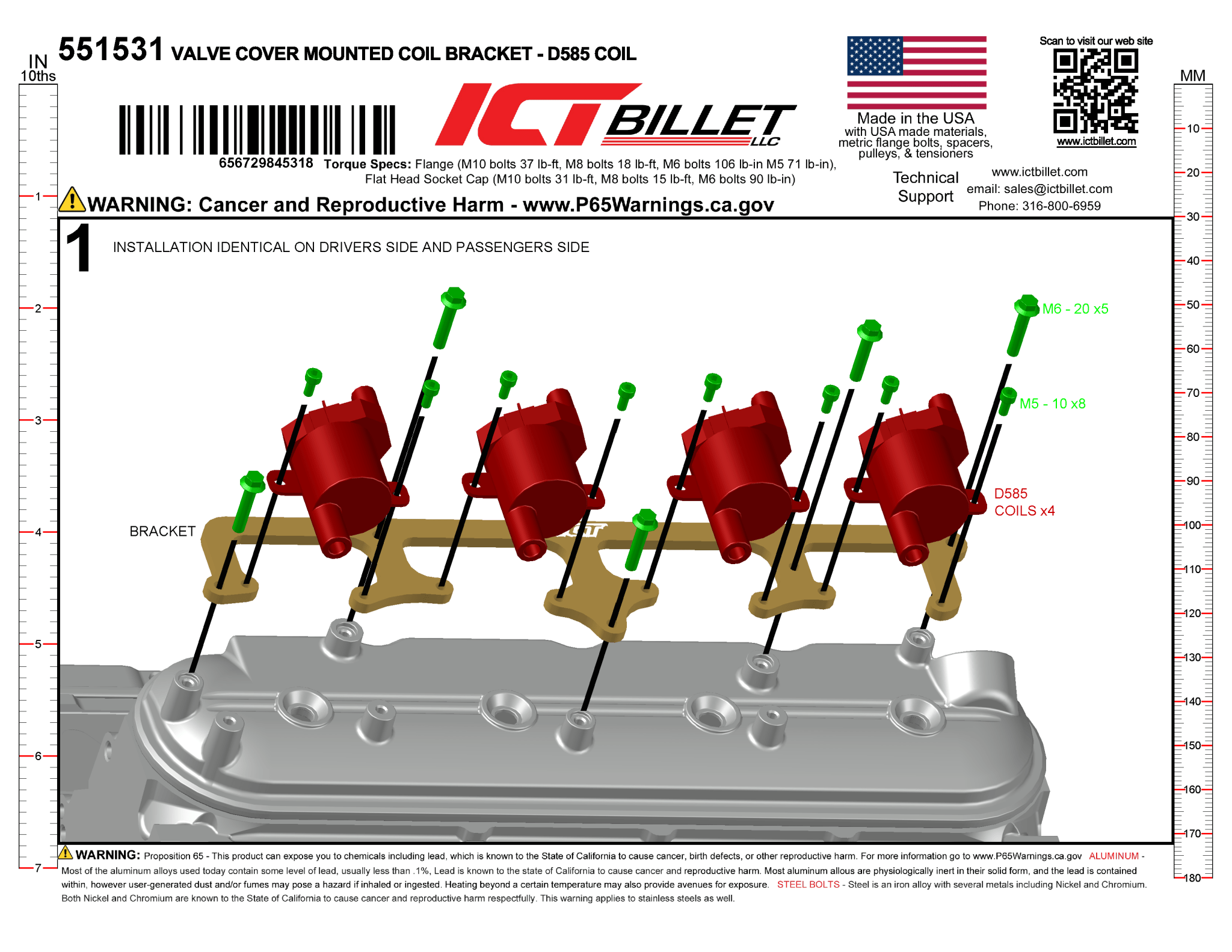 LS Truck - Side Bolt D585 Coil - Brackets - ICT Billet 551531