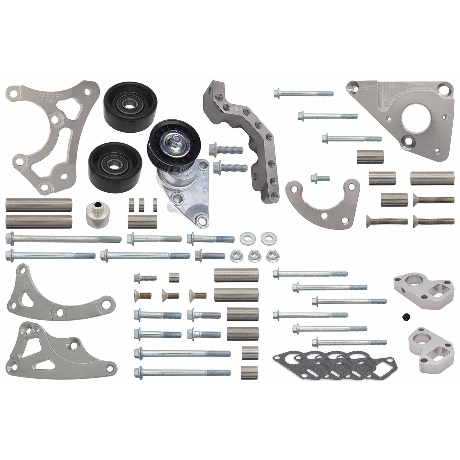 LS Truck Turbo - Alternator / Power Steering Bracket Kit for LS1 LS3 Water Pump - ICT Billet 551565LS0WP-3