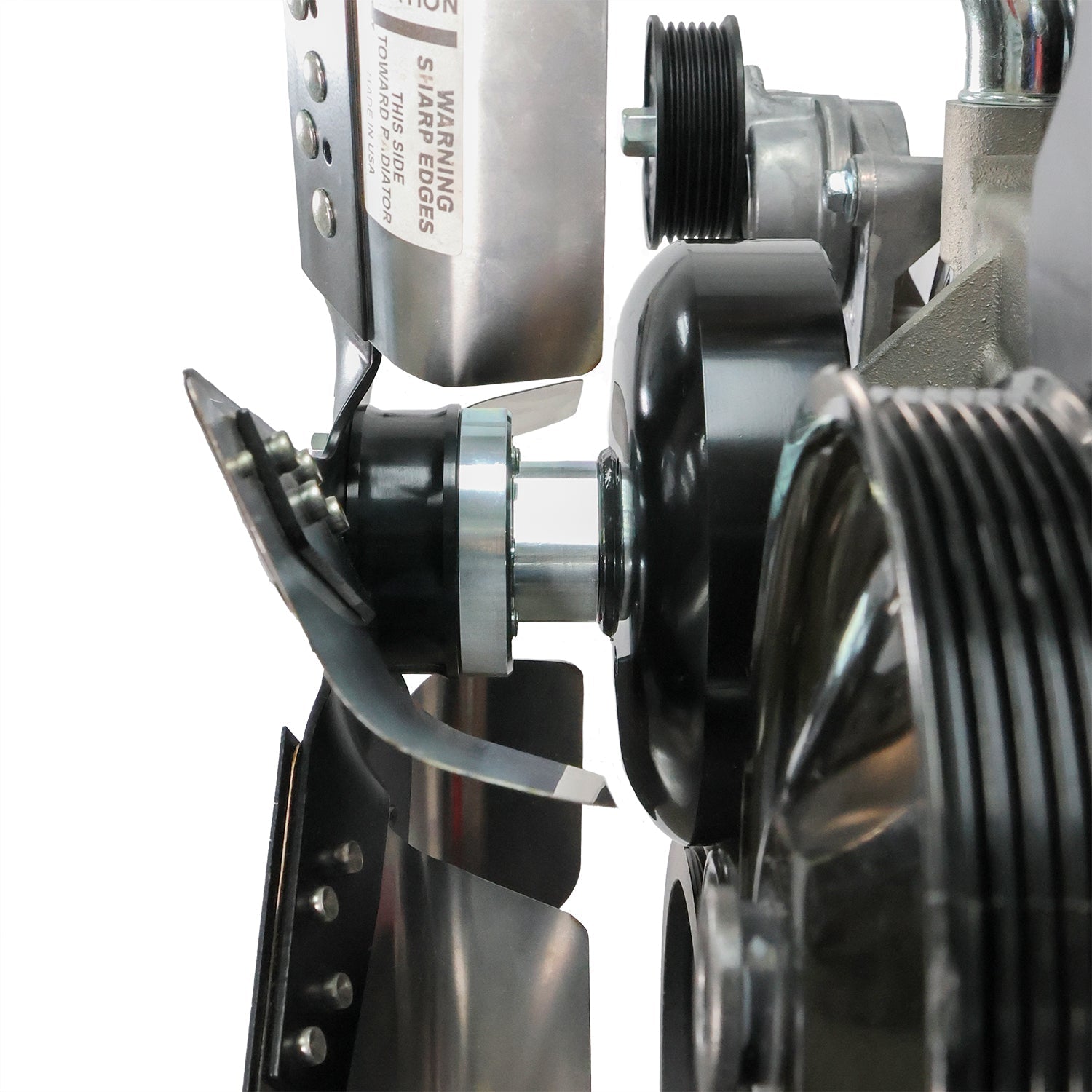 LS Truck Water Pump to 4-Bolt Mechanical Fan Adapter - ICT Billet 551829-LS-FN
