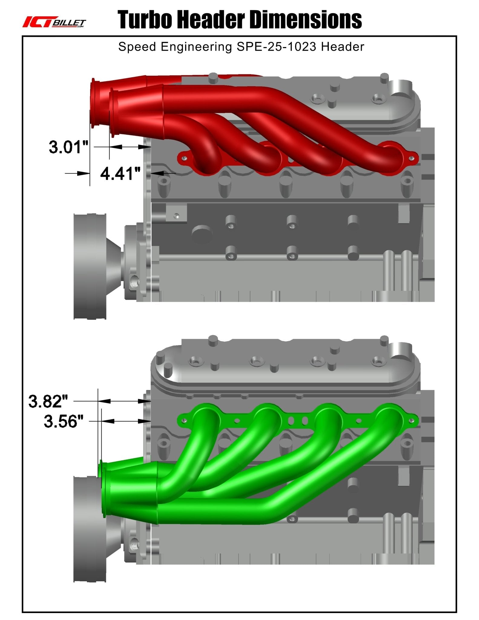 LS Turbo Headers - ICT Billet SPE-25-1023