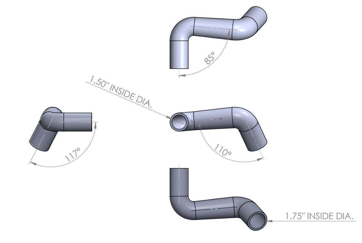 LS Upper & Lower Radiator Hose Kit - Compatible with 1967 - 1969 Chevy Camaro - ICT Billet HS-K1T-1FBDY