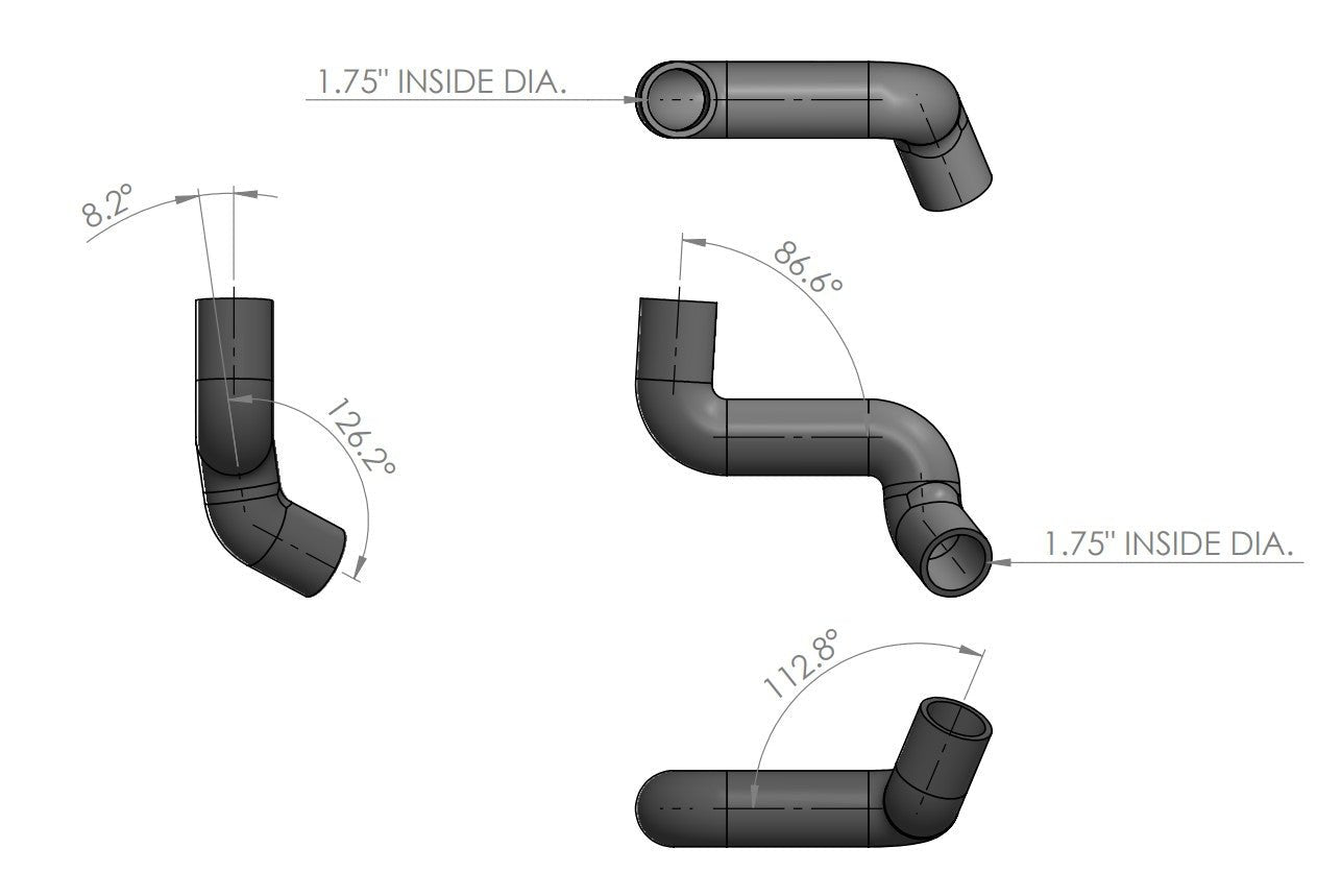 LS Upper & Lower Radiator Hose Kit - Compatible with 1982 - 1988 Chevy G - Body - ICT Billet HS-K1T-GBDY