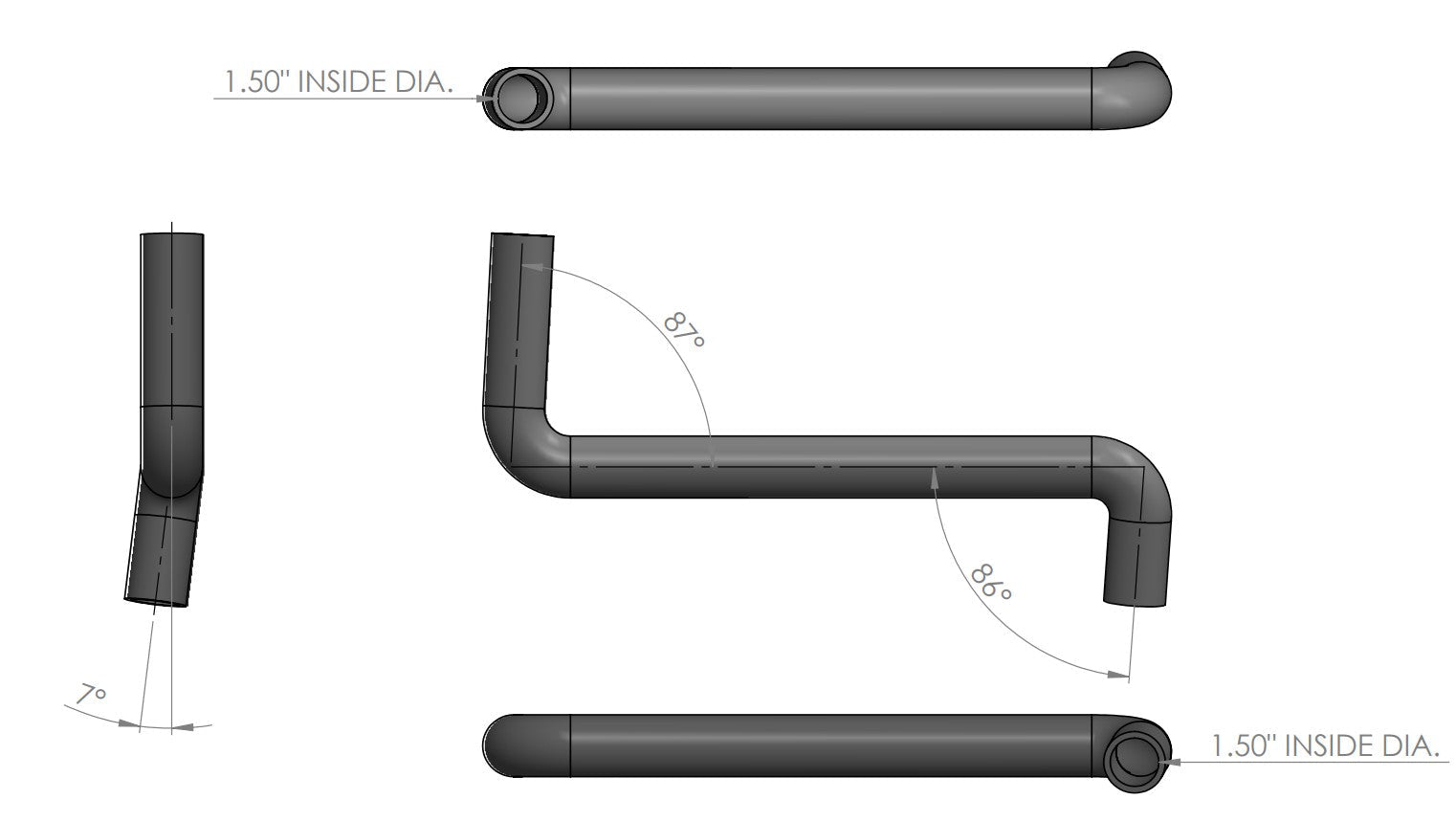 LS Upper & Lower Radiator Hose Kit - Compatible with 1982 - 1988 Chevy G - Body - ICT Billet HS-K1T-GBDY