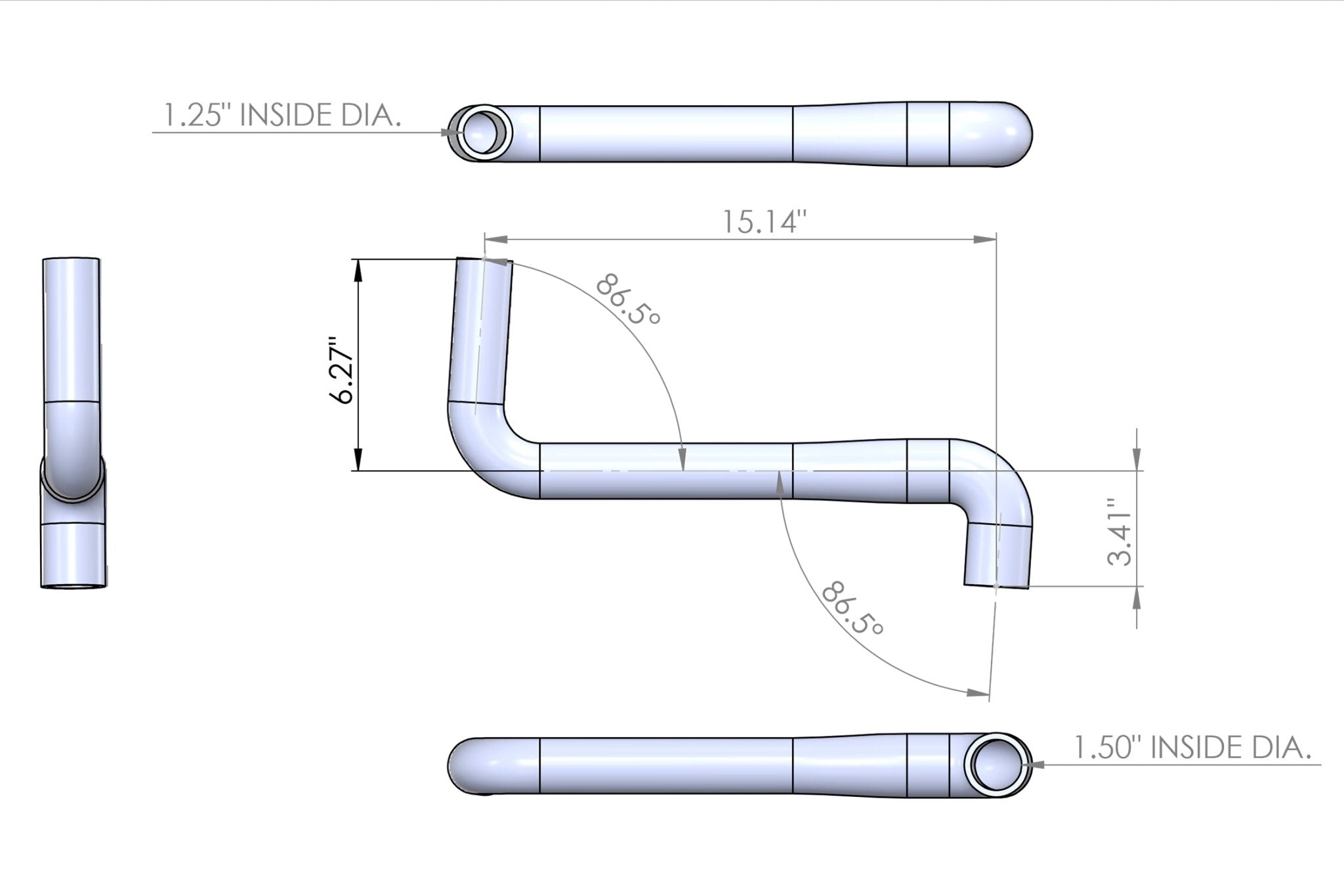 LS Upper Radiator Hose Kit - 1967 - 1969 Chevy Camaro - ICT Billet HS-UR-1FBDY