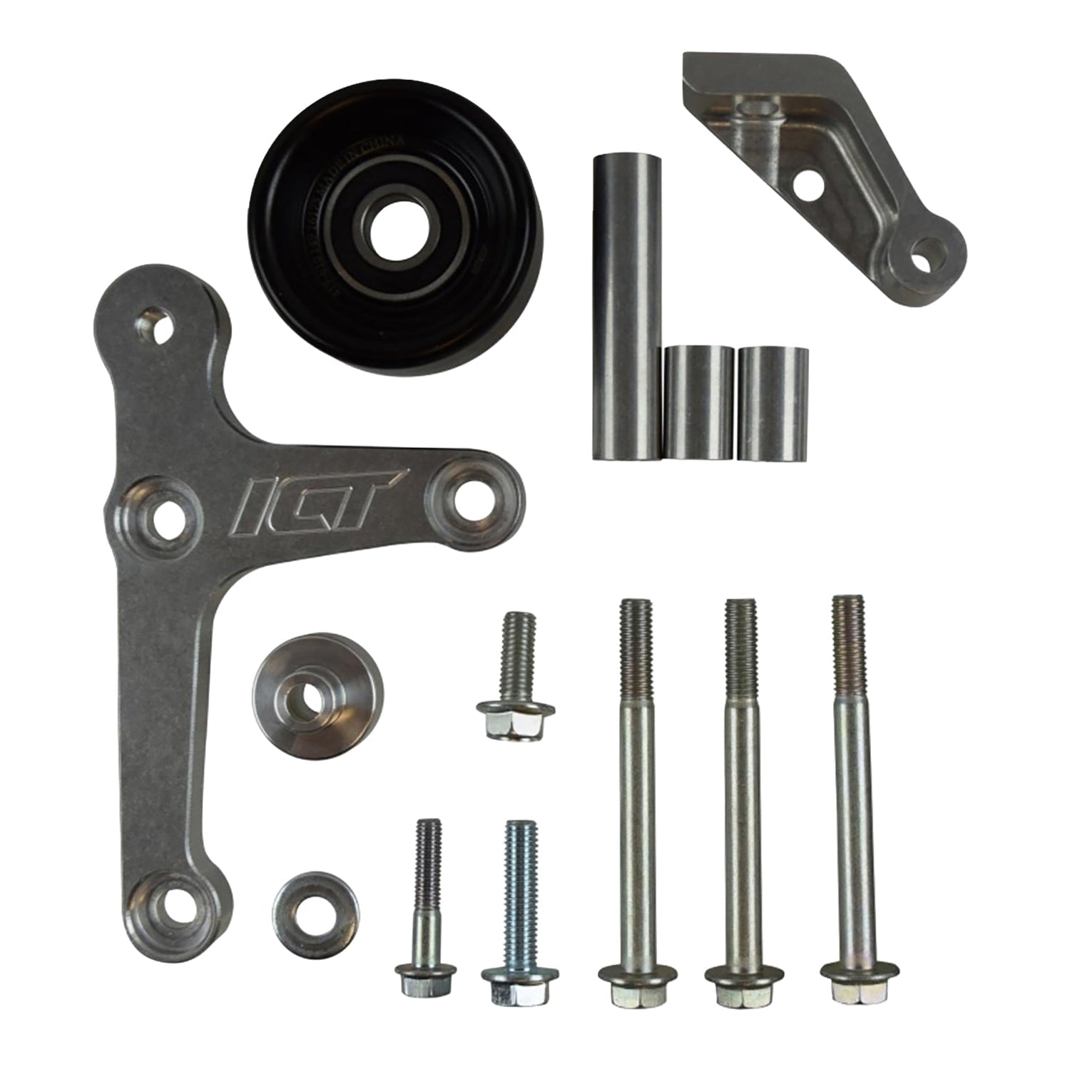 LS1 Alternator Bracket Complete Idler Pulley Compatible with Camaro Factory LSX Billet - ICT Billet 551668-2