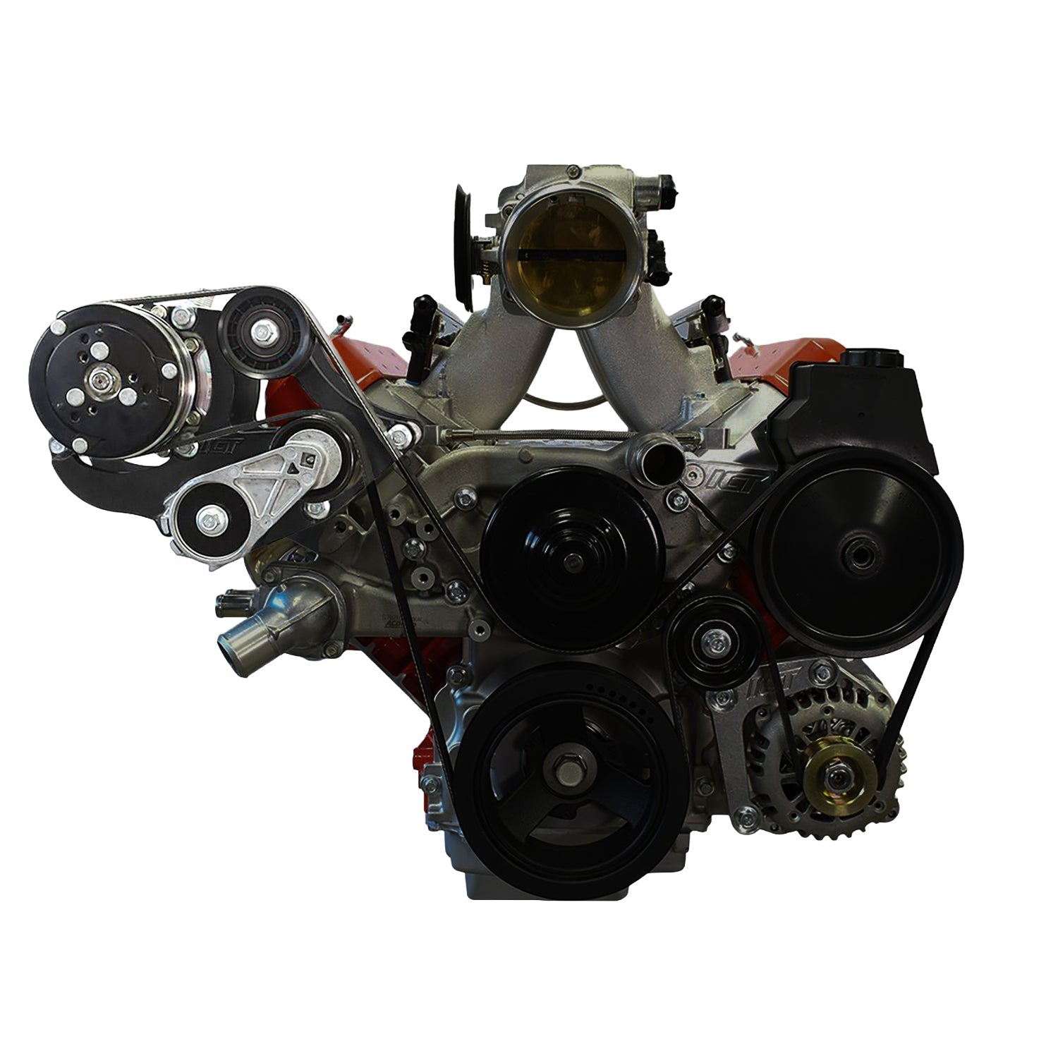 LS1 Camaro - Black Sanden 508 A/C Air Conditioner Compressor Bracket Kit LS AC GTO - ICT Billet 551474-2B