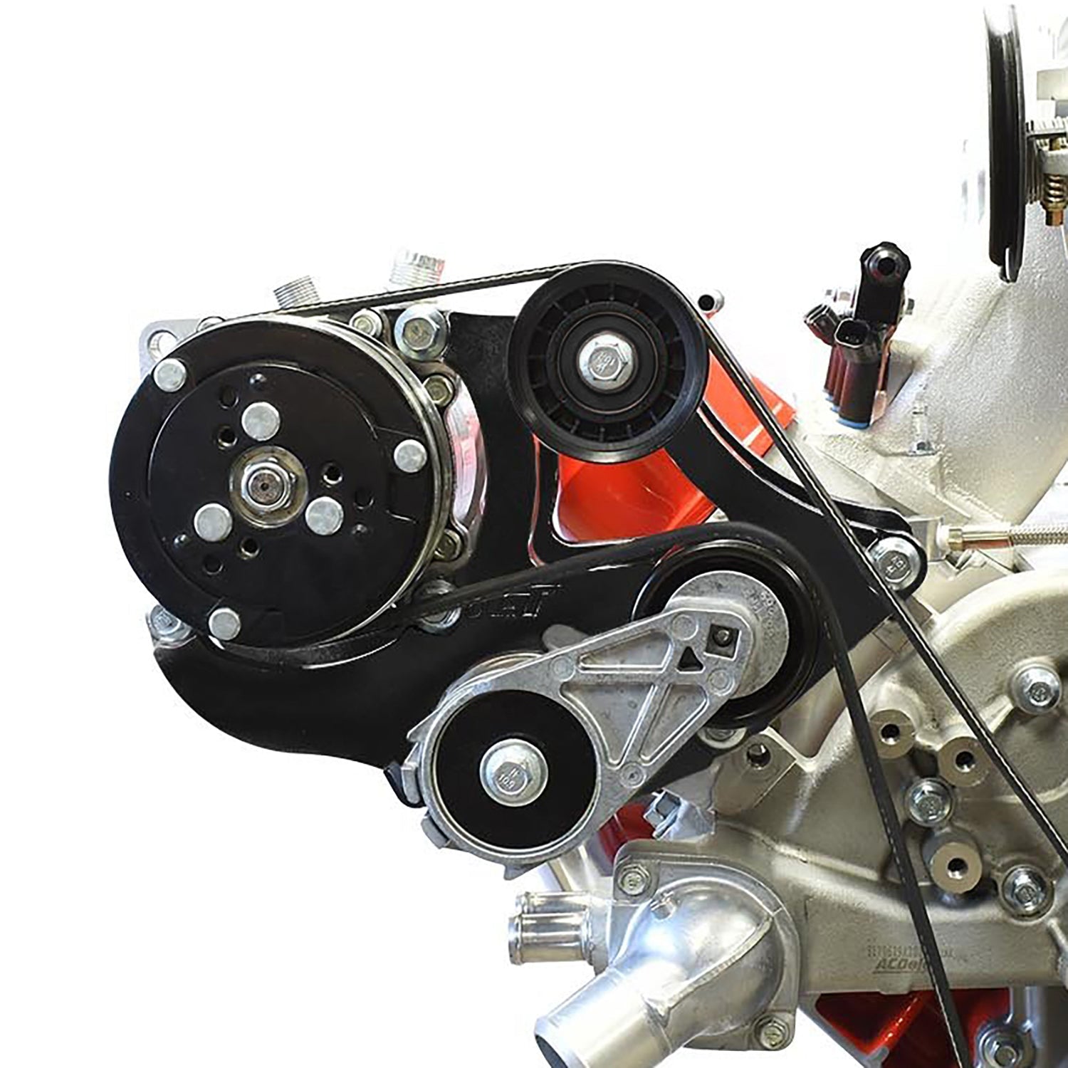 LS1 Camaro - Black Sanden 508 A/C Air Conditioner Compressor Bracket Kit LS AC GTO - ICT Billet 551474-2B