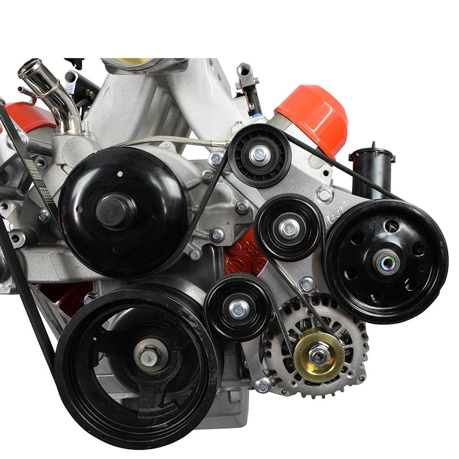 LS1 Camaro OEM Fox Body Power Steering Alternator Bracket Kit Mustang LS Swap - ICT Billet 551791-2