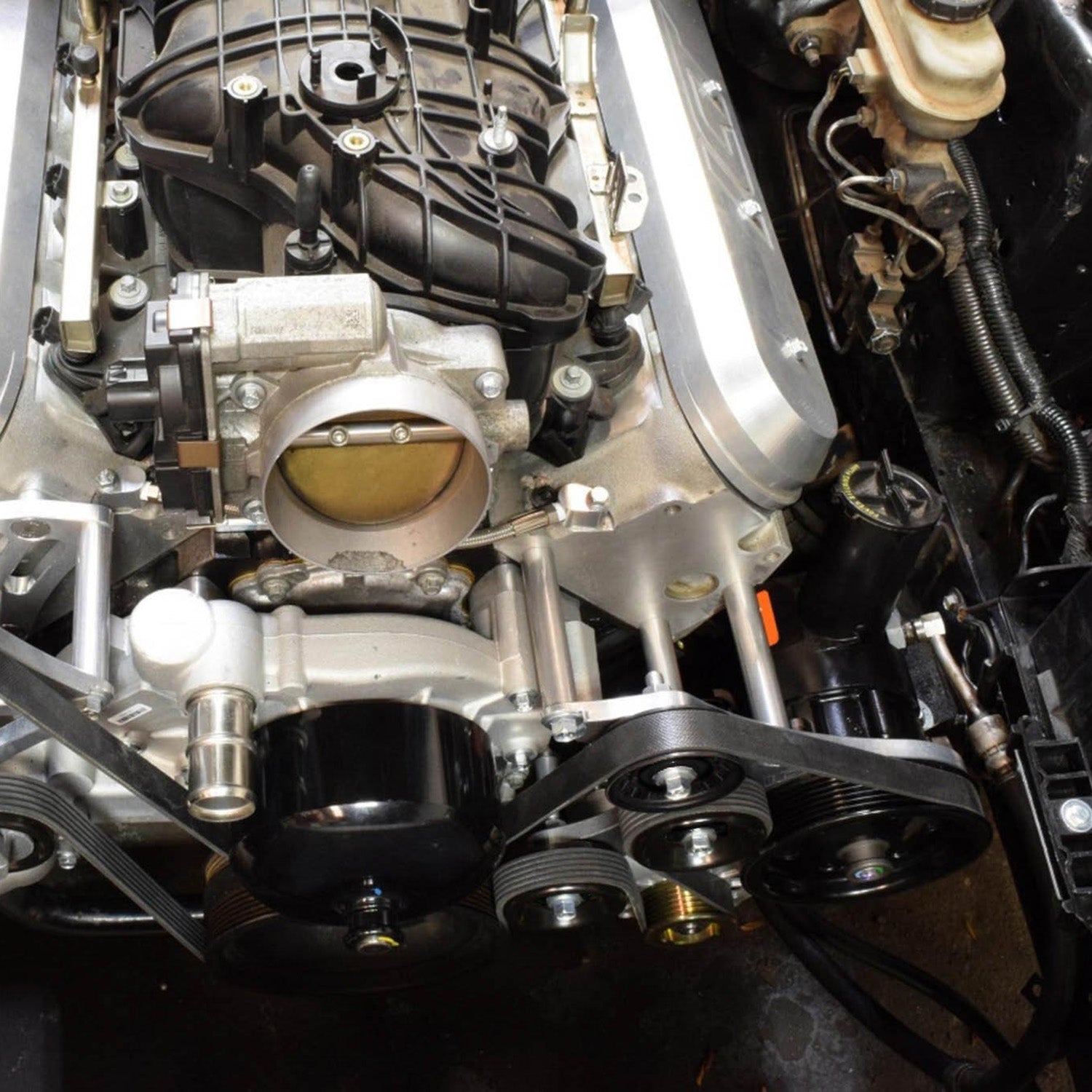 LS1 Camaro OEM Fox Body Power Steering Alternator Bracket Kit Mustang LS Swap - ICT Billet 551791-2