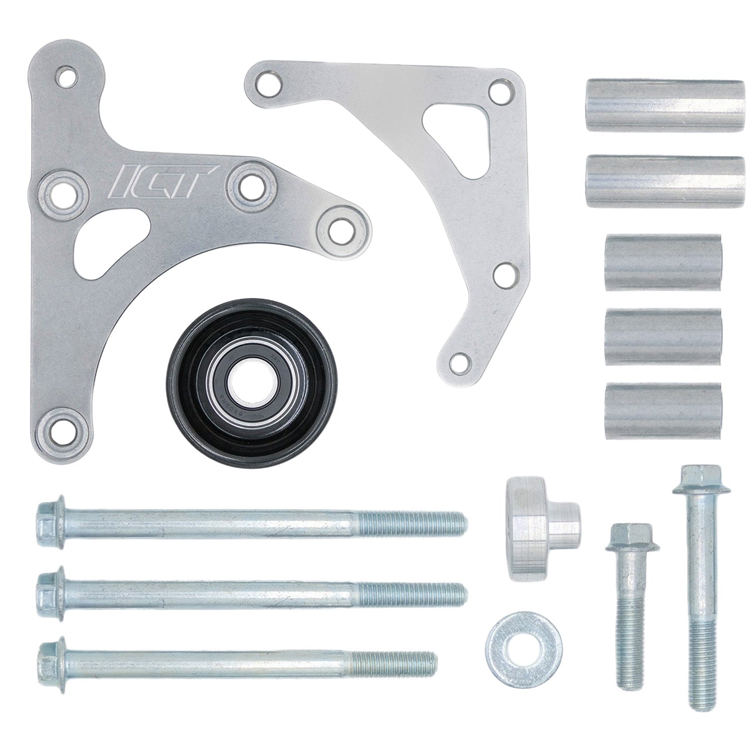 LS3 Camaro - Factory Location Billet Low Mount Alternator Bracket Kit w/ Pulley - ICT Billet 551971-LS3-3