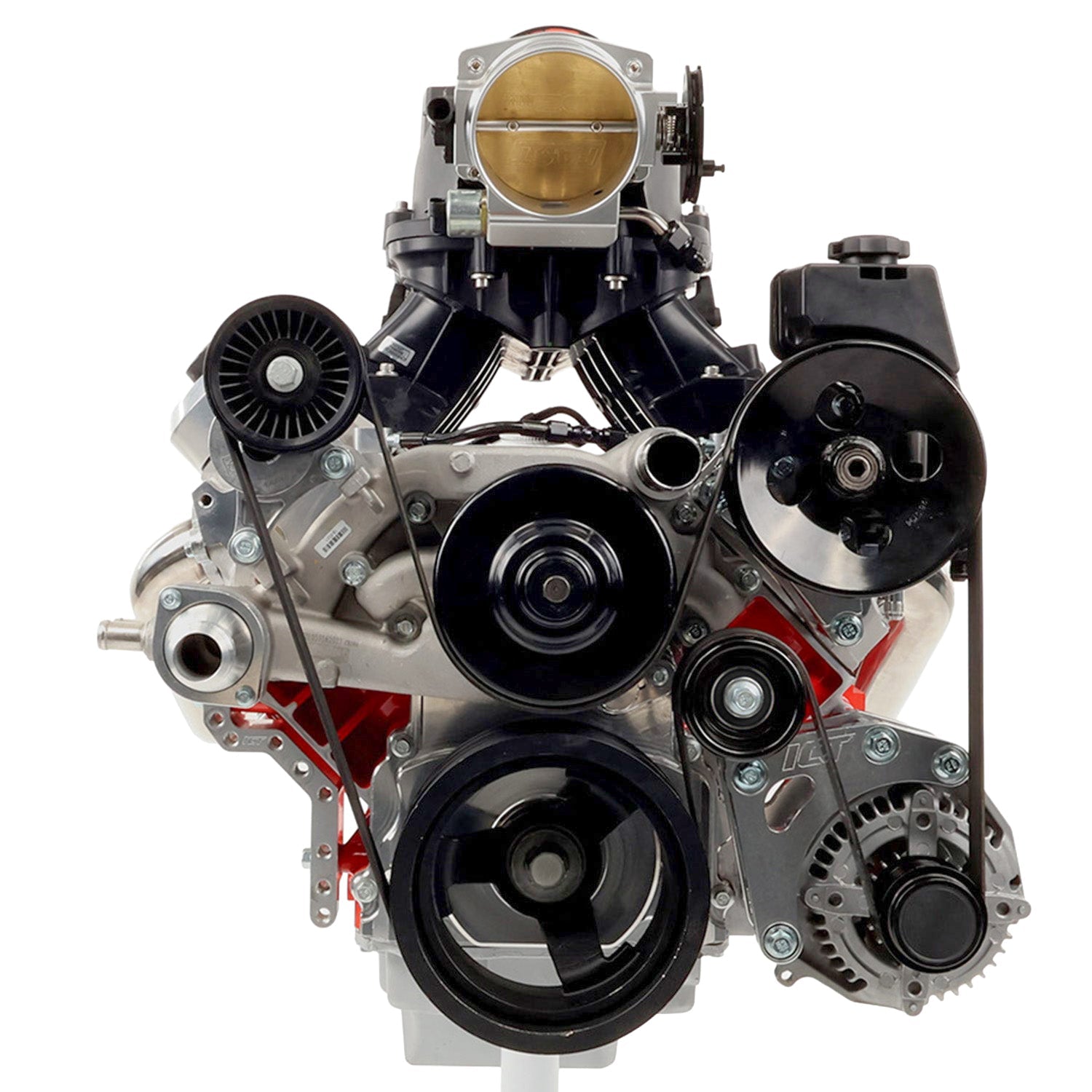 LS3 Camaro - Factory Location Billet Low Mount Alternator Bracket Kit w/ Pulley - ICT Billet 551971-LS3-3