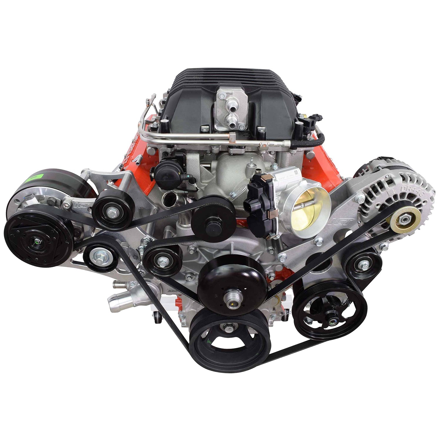 LSA Supercharger High Mount A/C GM R4 Compressor Bracket Kit CTS-V ZL1 6-Rib - ICT Billet 551135-3-R4