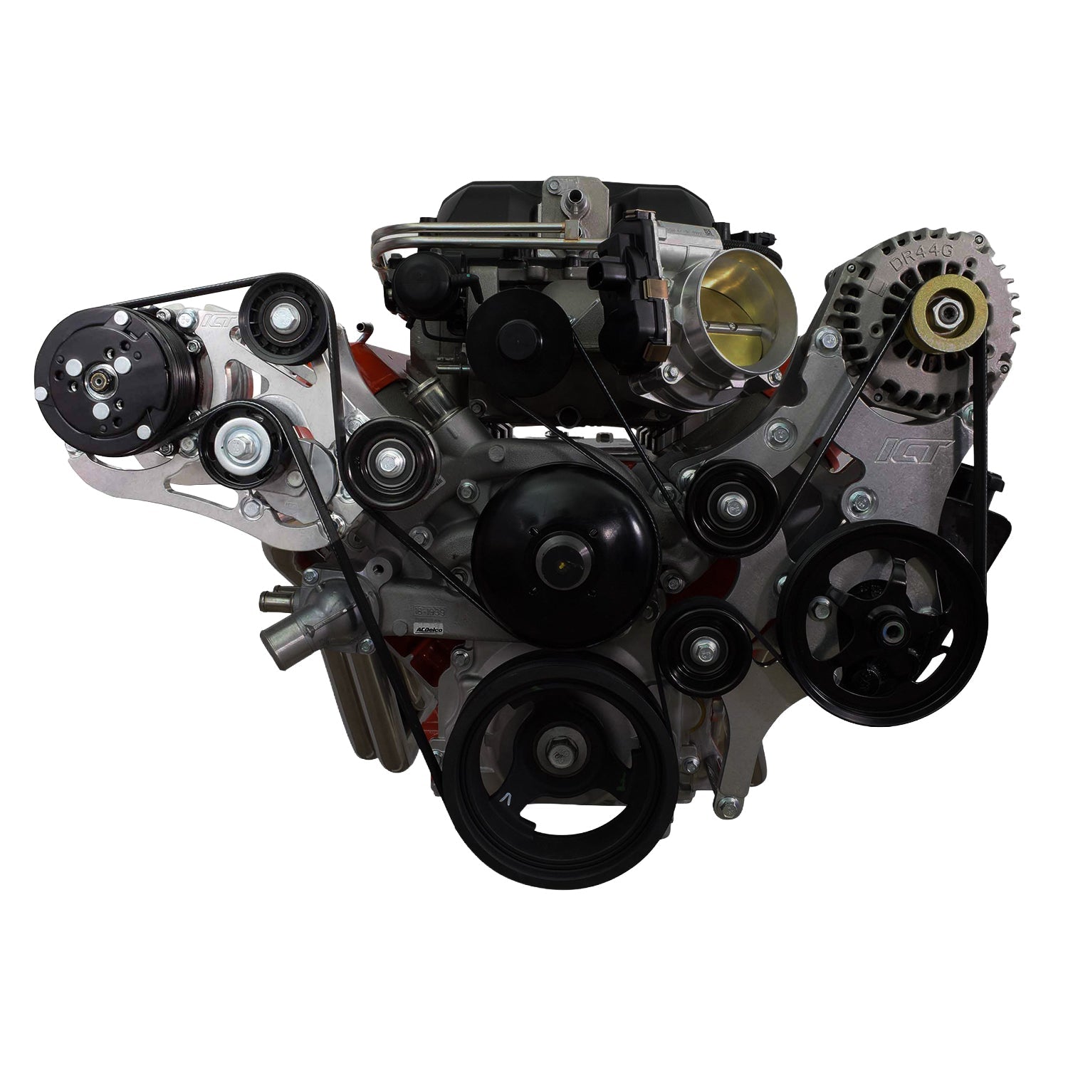 LSA Supercharger High Mount A/C Sanden 508 709 Compressor Bracket Kit CTS-V ZL1 - ICT Billet 551135-3-508