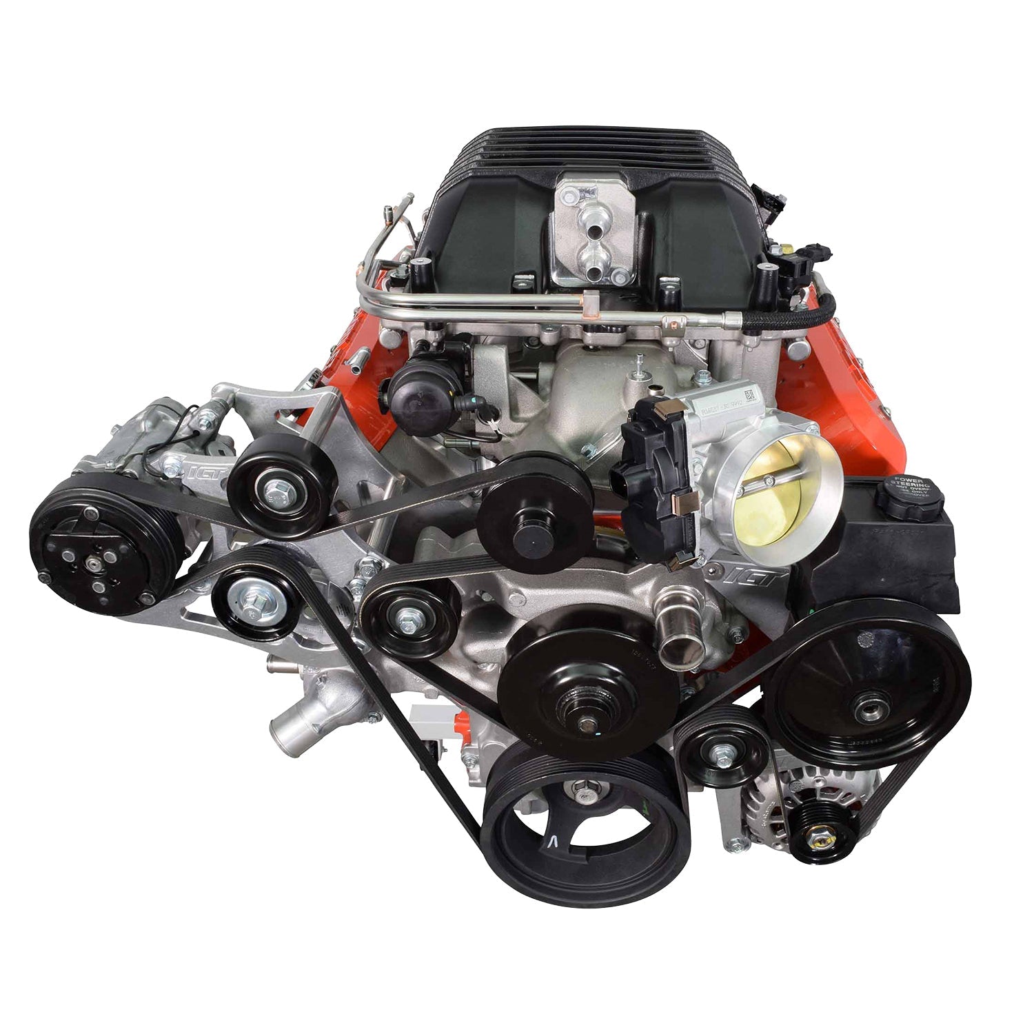 LSA Supercharger High Mount A/C Sanden 7176 Compressor Bracket Kit CTS-V ZL1 SD7 - ICT Billet 551135-3-7176