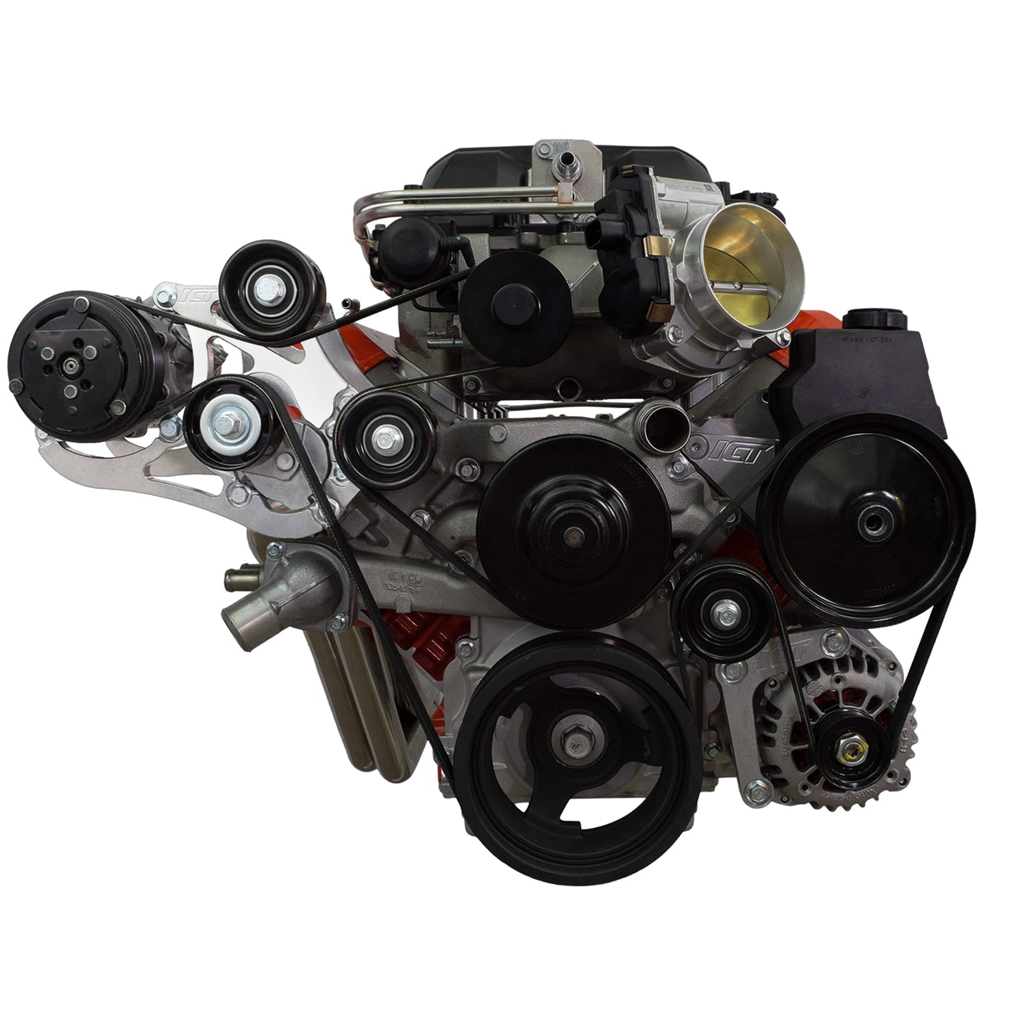 LSA Supercharger High Mount A/C Sanden 7176 Compressor Bracket Kit CTS-V ZL1 SD7 - ICT Billet 551135-3-7176