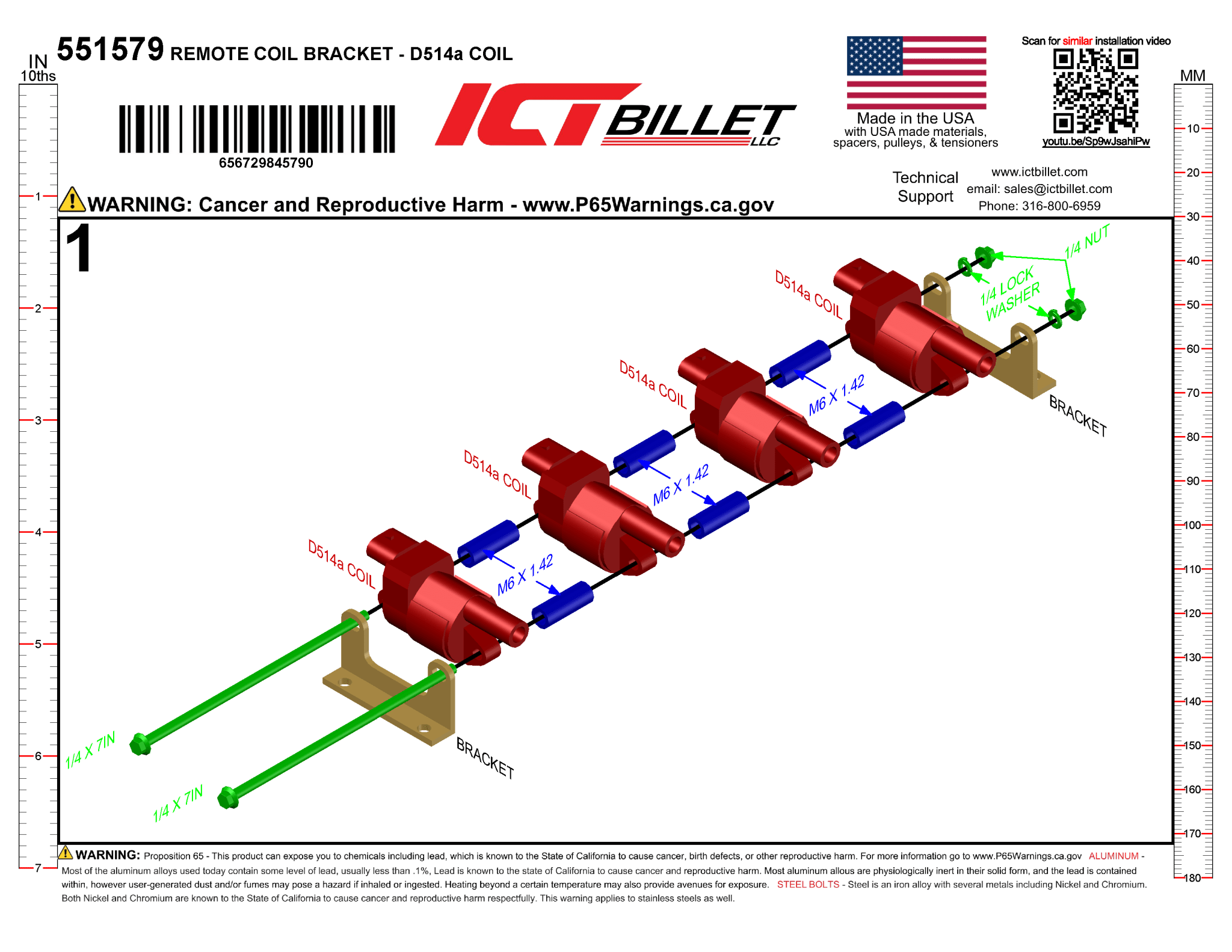 LS/LT Remote Mount Coil Brackets - D514A - ICT Billet 551579