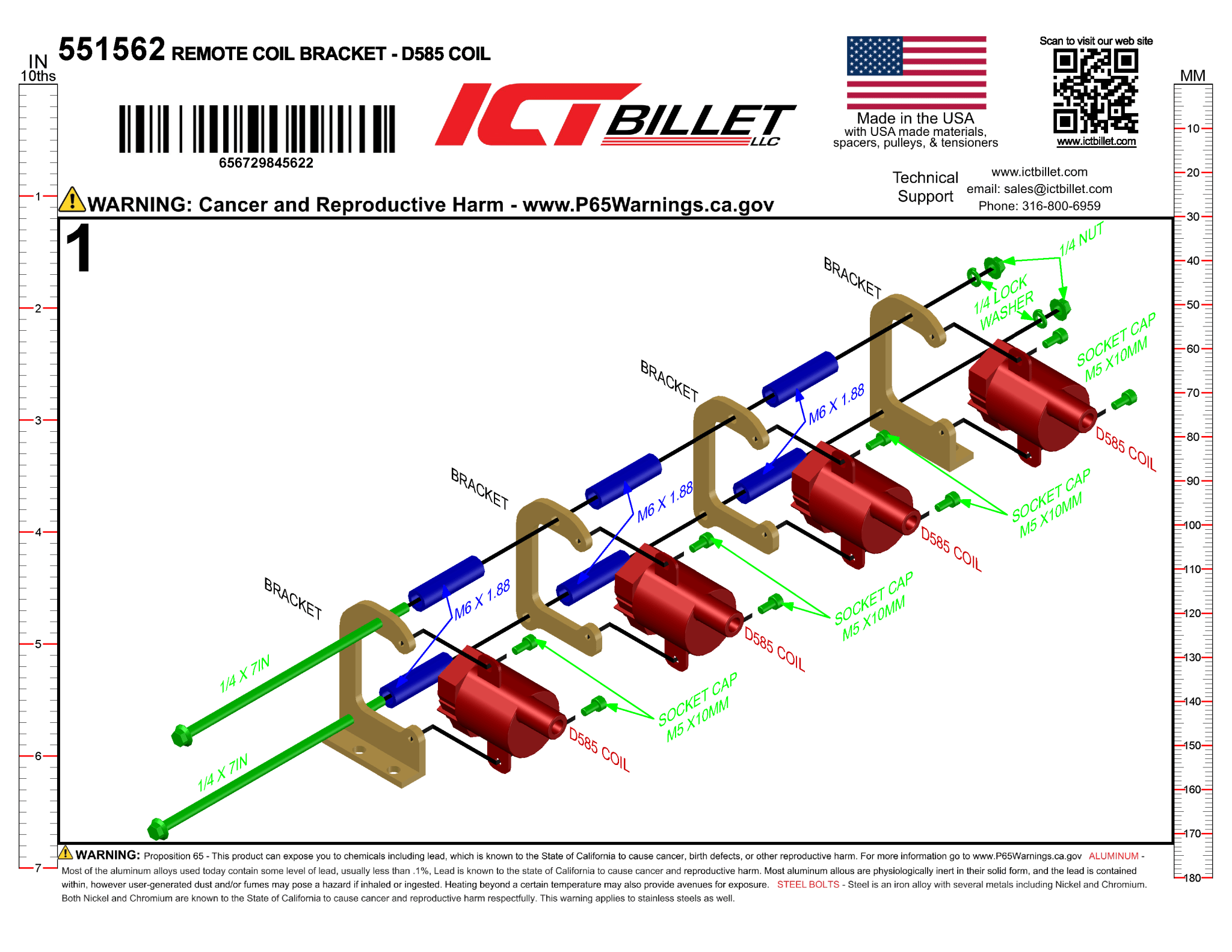 LS/LT Remote Mount Coil Brackets - D585 - ICT Billet 551562