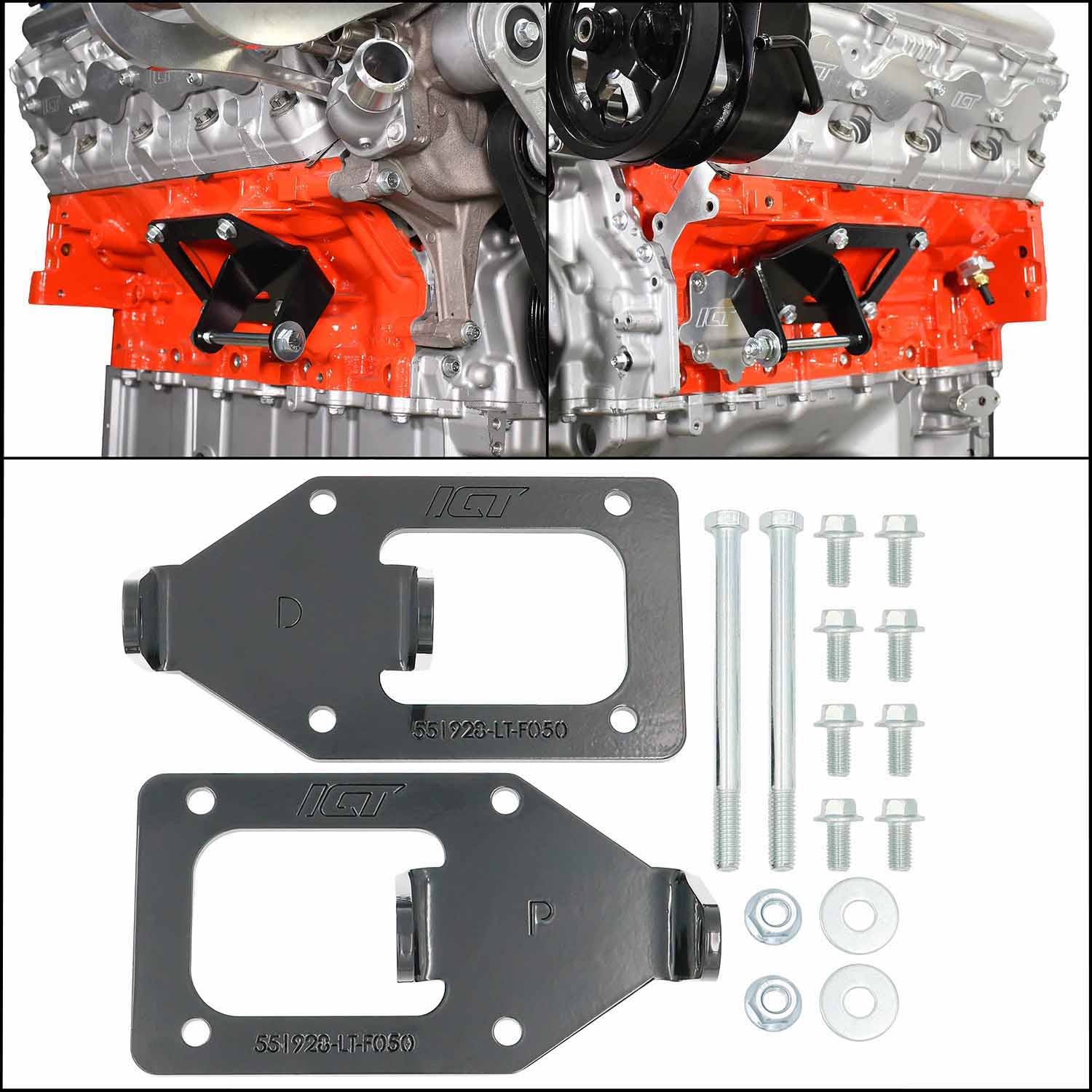 LT Gen 5 Engine Swap Mount to 1975 - 1987 SBC Vehicle Adapter 1/2" Forward - ICT Billet 551928-LT-F050