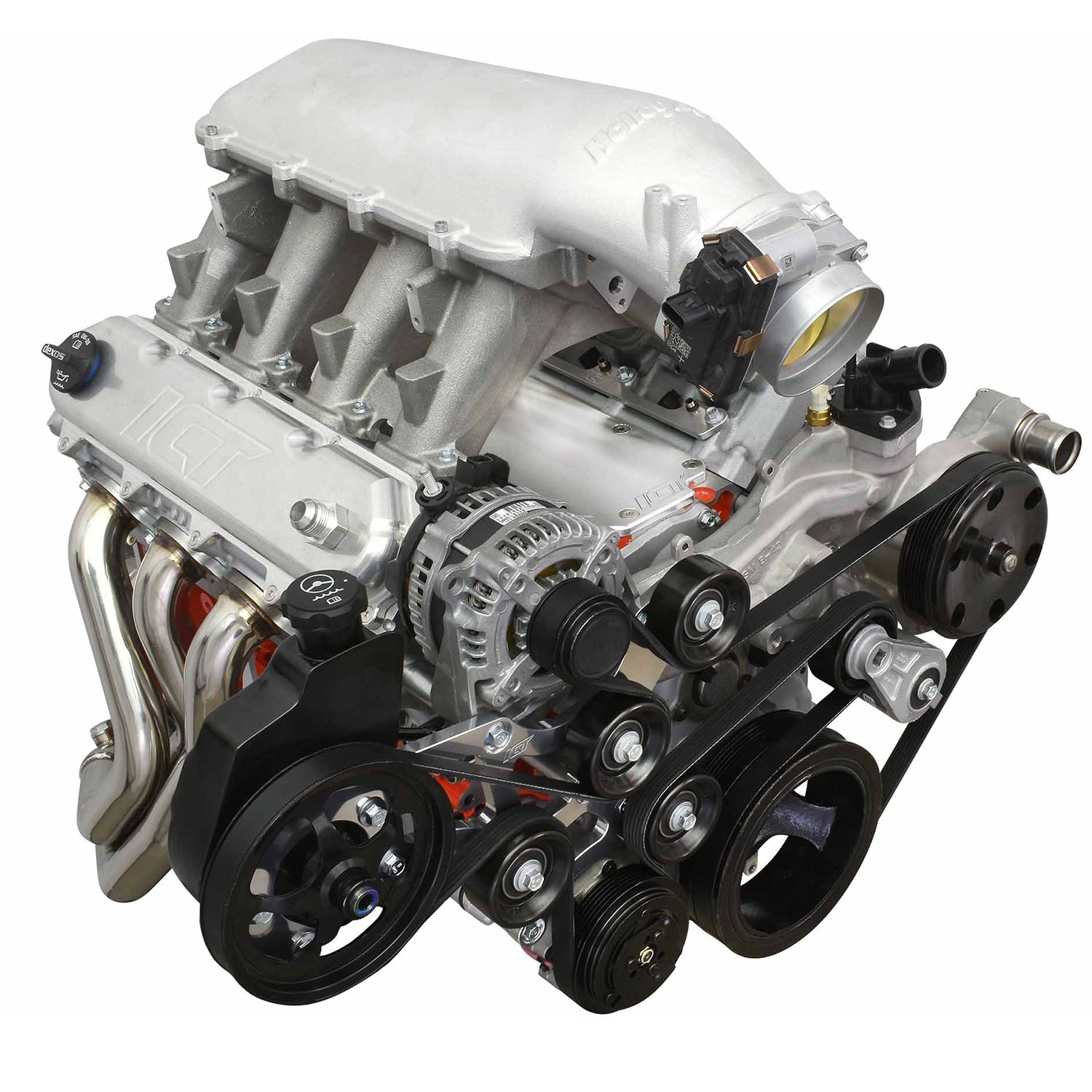 LT Gen V OBS Truck Swap Saginaw Power Steering & 7176 A/C Compressor Bracket - ICT Billet 551118-7176-3