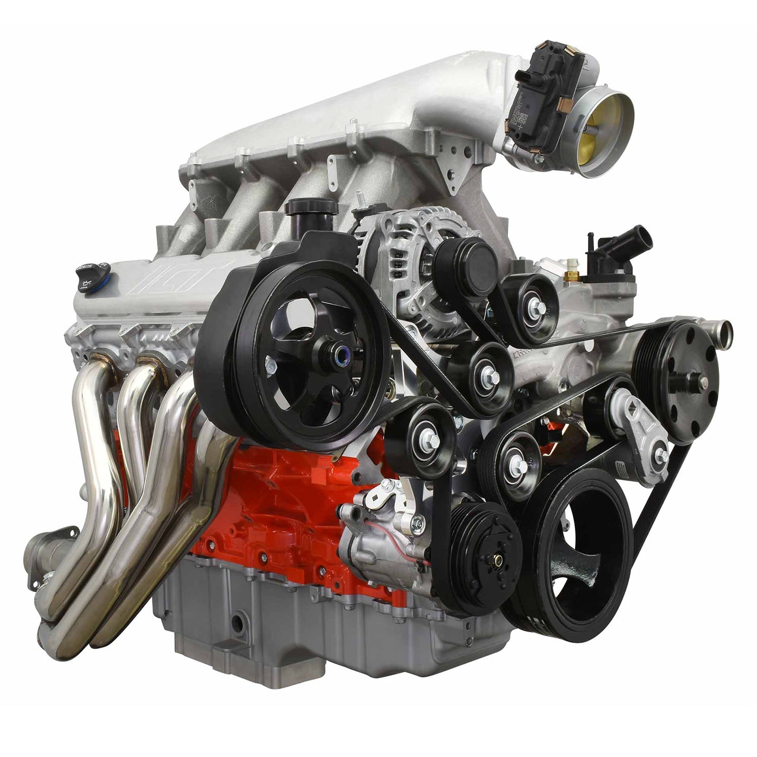 LT Gen V OBS Truck Swap Saginaw Power Steering & 7176 A/C Compressor Bracket - ICT Billet 551118-7176-3