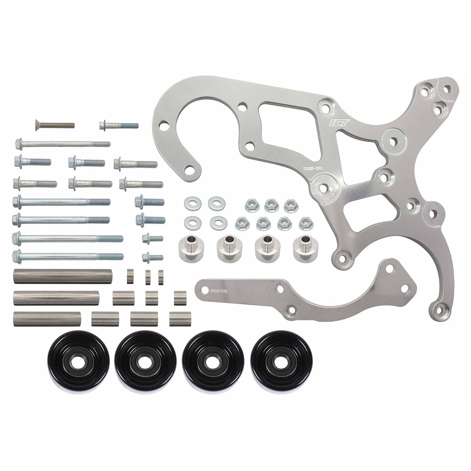 LT Gen V OBS Truck Swap Saginaw Power Steering & 7176 A/C Compressor Bracket - ICT Billet 551118-7176-3