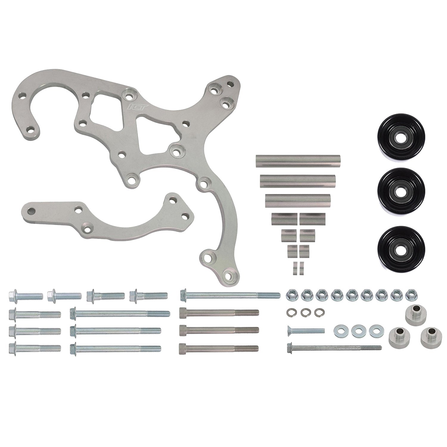 LT Gen V Swap C10 Truck Saginaw Power Steering & R4 A/C Compressor Bracket Kit - ICT Billet 551118-3