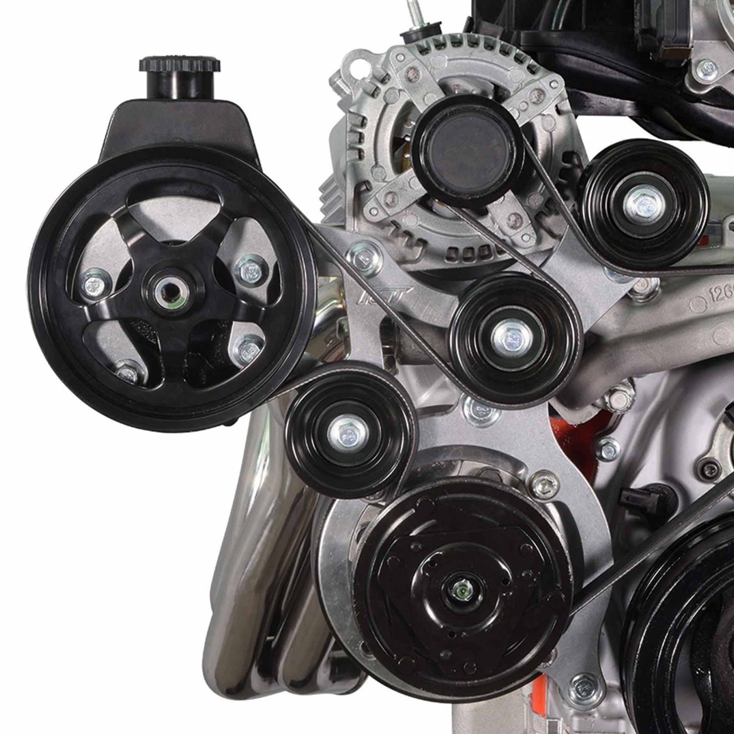 LT Gen V Swap C10 Truck Saginaw Power Steering & R4 A/C Compressor Bracket Kit - ICT Billet 551118-3