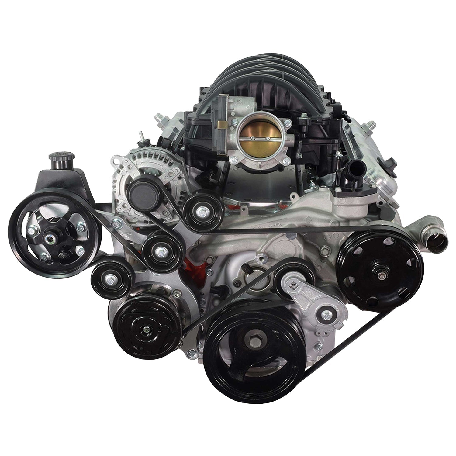 LT Gen V Swap C10 Truck Saginaw Power Steering & R4 A/C Compressor Bracket Kit - ICT Billet 551118-3