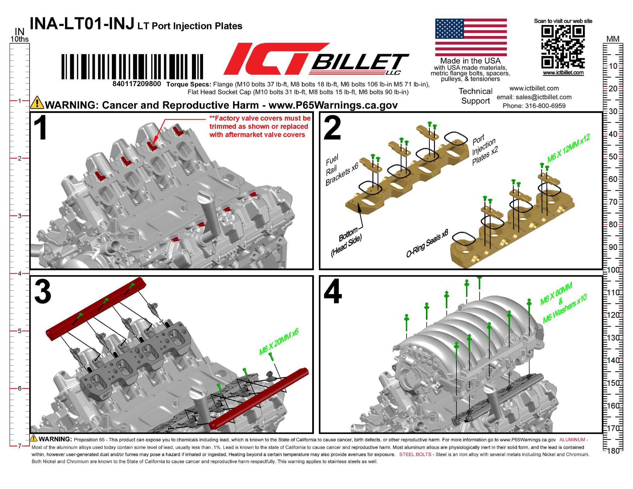 LT Port Injection Add On Plates - ICT Billet INA-LT01-INJ