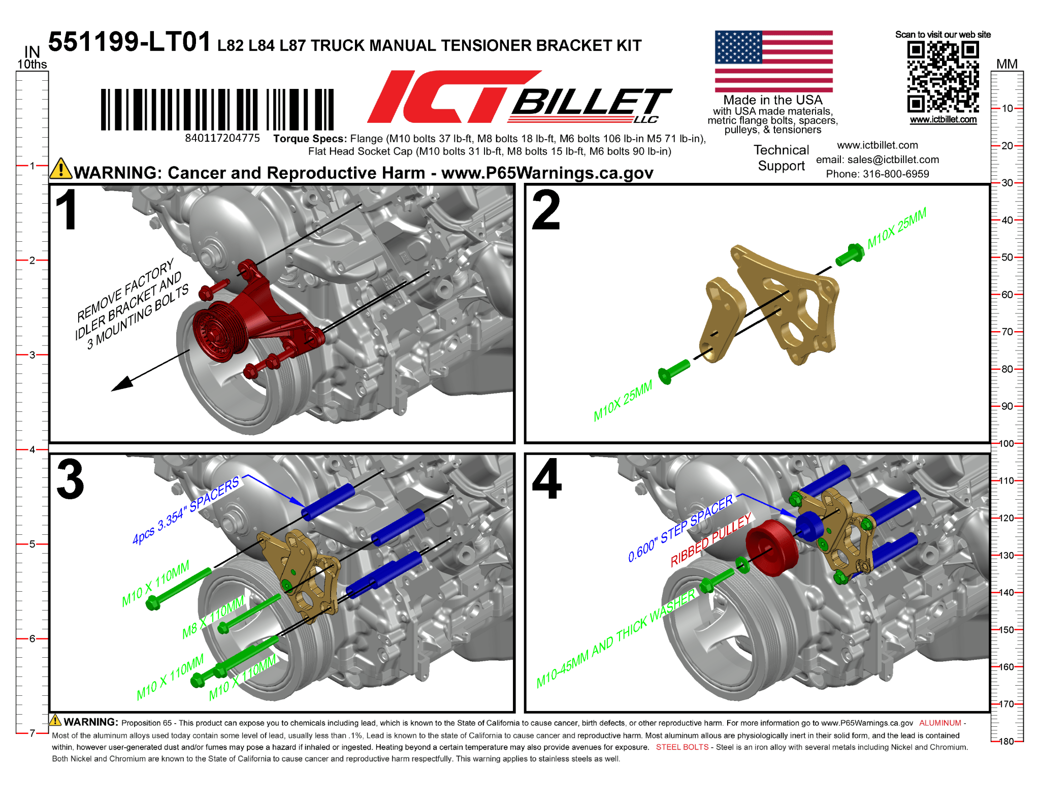 LT Stretch Belt Tool Manual Tensioner for L87 L84 - ICT Billet 551199-LT01