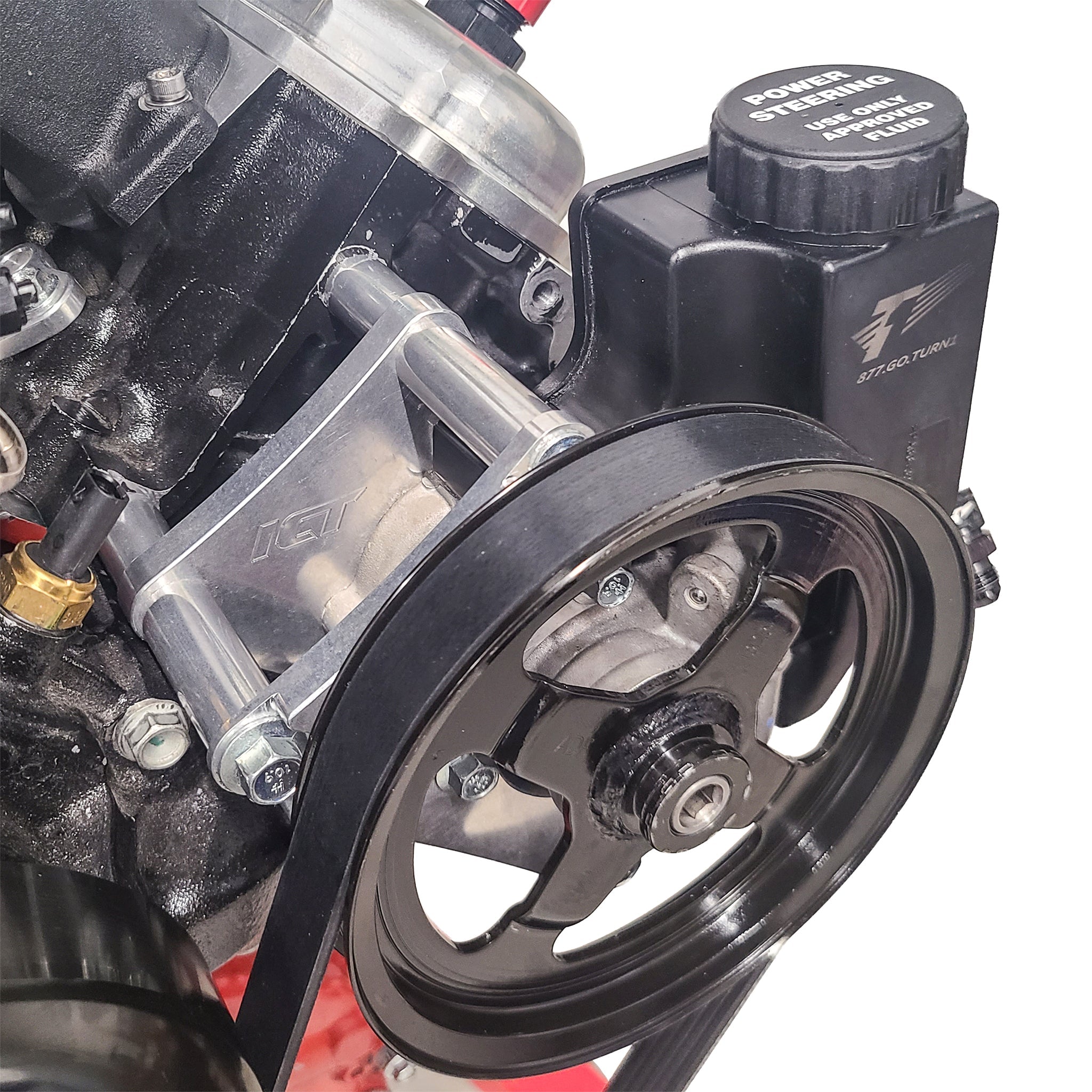 LT Truck 2019 & Up - Type 2 Power Steering Pump Bracket Kit - ICT Billet BKT-LT018-3