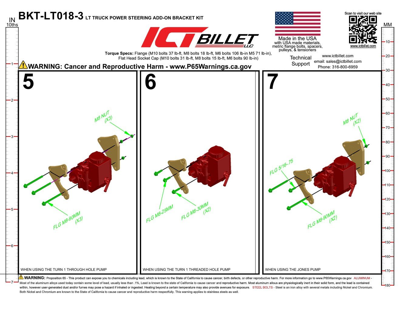 LT Truck 2019 & Up - Type 2 Power Steering Pump Bracket Kit - ICT Billet BKT-LT018-3