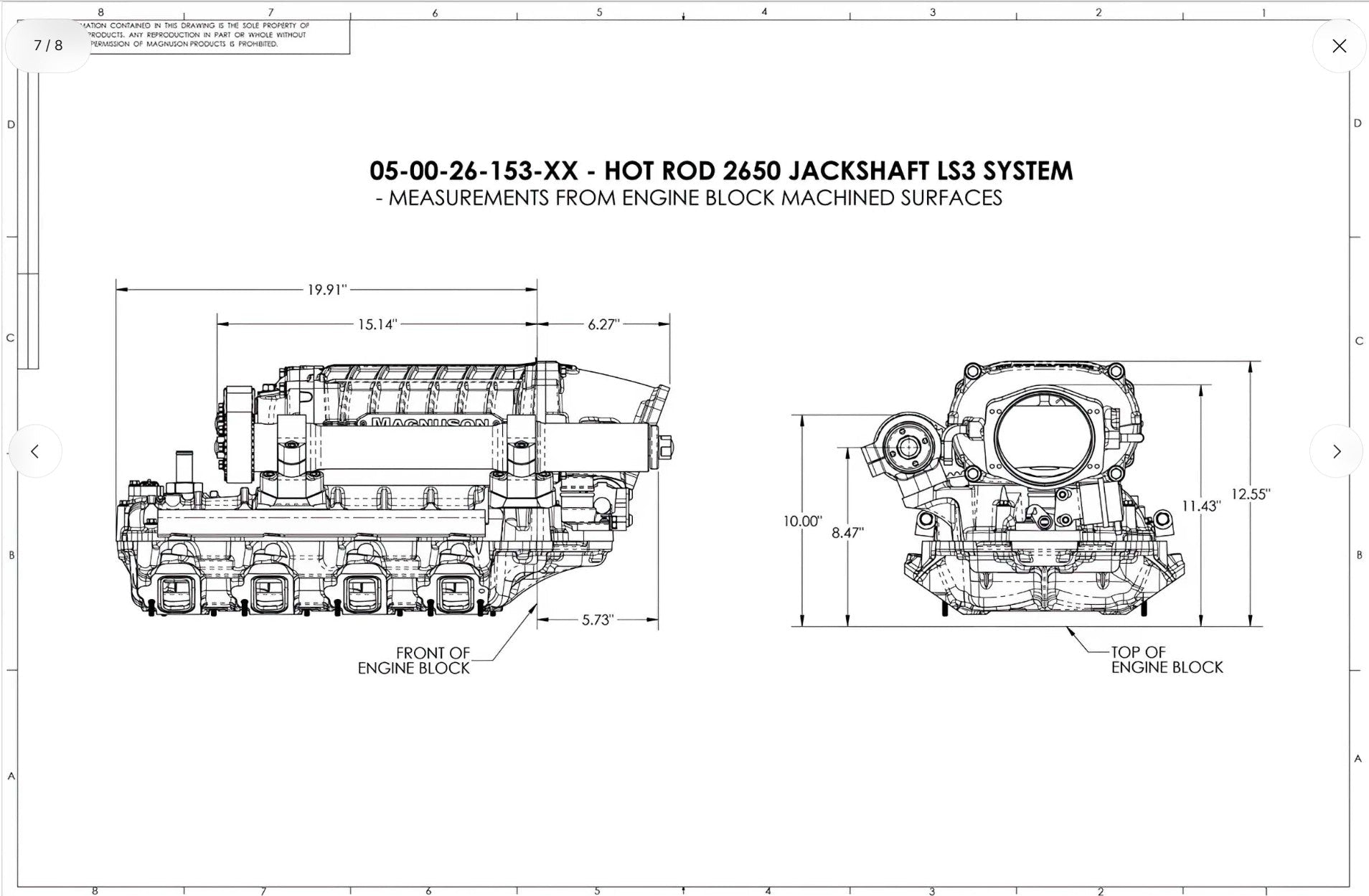 Magnuson 2650 Jackshaft LS3/LSA Supercharger - ICT Billet MAG-05-00-26-153-BL