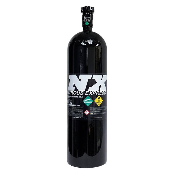 Nitrous Express Black 15Lb Bottle, Lightning 500 Valve, 6AN Nipple
