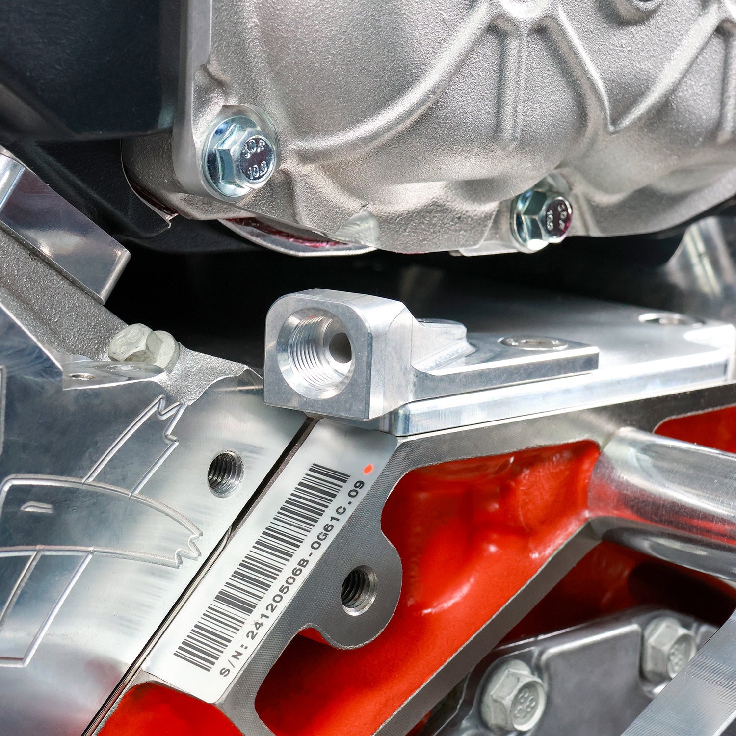 Oil Pressure Sensor Adapter Port - For Gen 4 LS Valley Pan - M16 - 1.5 90 Degree - ICT Billet 551623-90M16