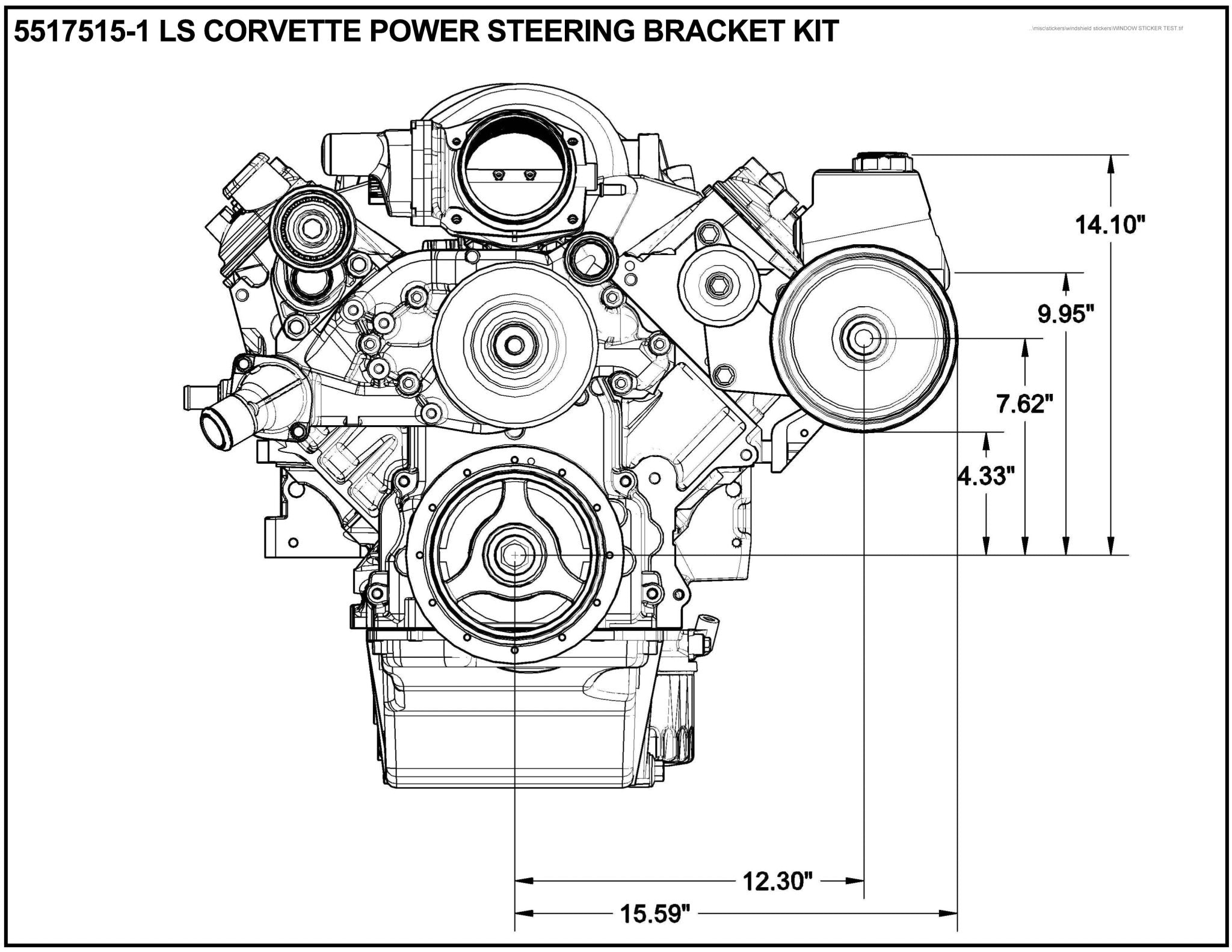Power Steering Bracket Kit Compatible with LS Corvette LS2 LS3 CTSV G8 SS(uses LS1 Camaro Pump) - ICT Billet 551751 - 1