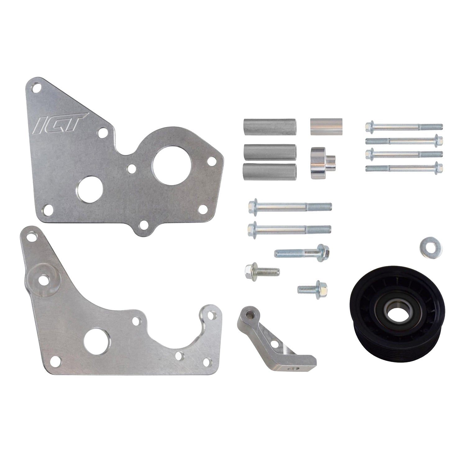 Power Steering Bracket Kit Compatible with LS Corvette LS2 LS3 CTSV G8 SS(uses LS1 Camaro Pump) - ICT Billet 551751-1